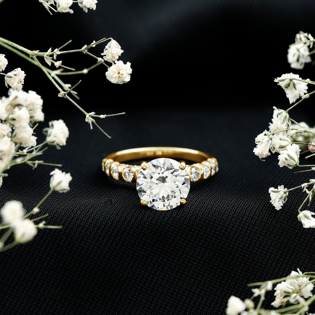 3 Carat Lab Diamond Ring - Round Cut Engagement Ring with IGI Certified Sparkle
