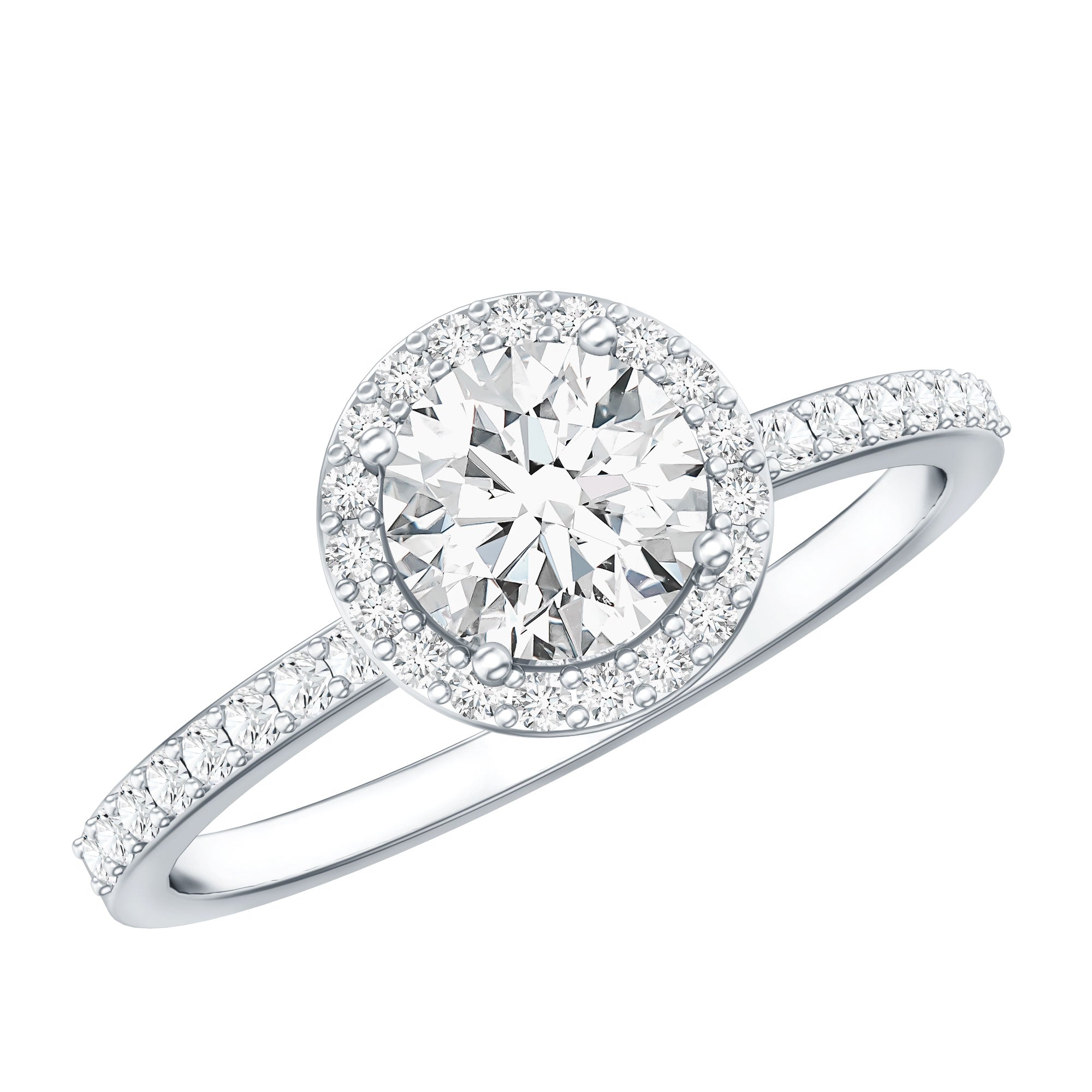 Lab Grown Diamond Ring – IGI Certified Round Engagement Ring with Hidden Halo Design