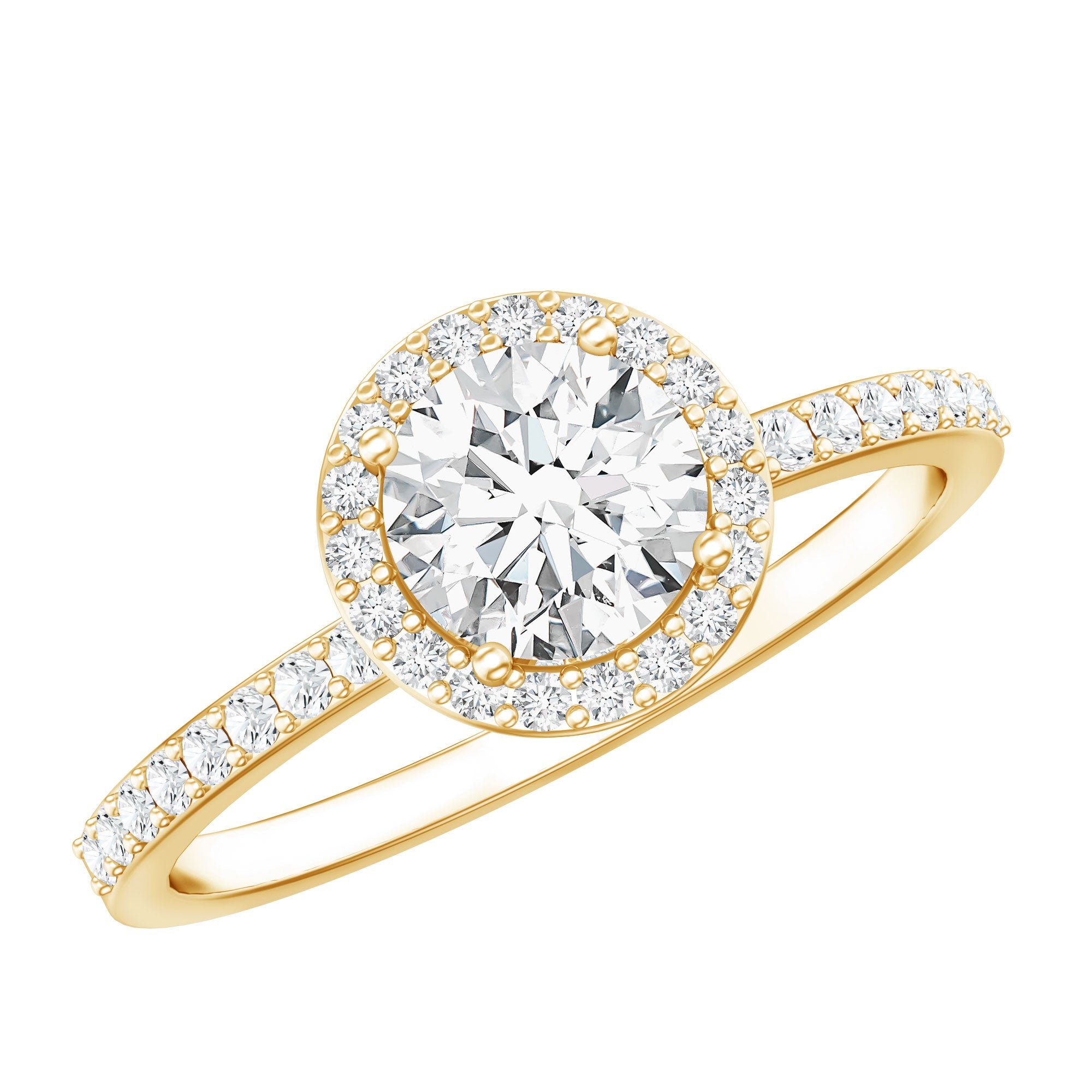 Lab Grown Diamond Ring – IGI Certified Round Engagement Ring with Hidden Halo Design