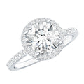 Lab Grown Diamond Ring – 2 Carat Halo Engagement Ring with IGI Certified Round Diamond