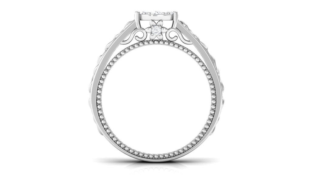 Illusion Real Diamond Celtic Knot Band Ring for Women