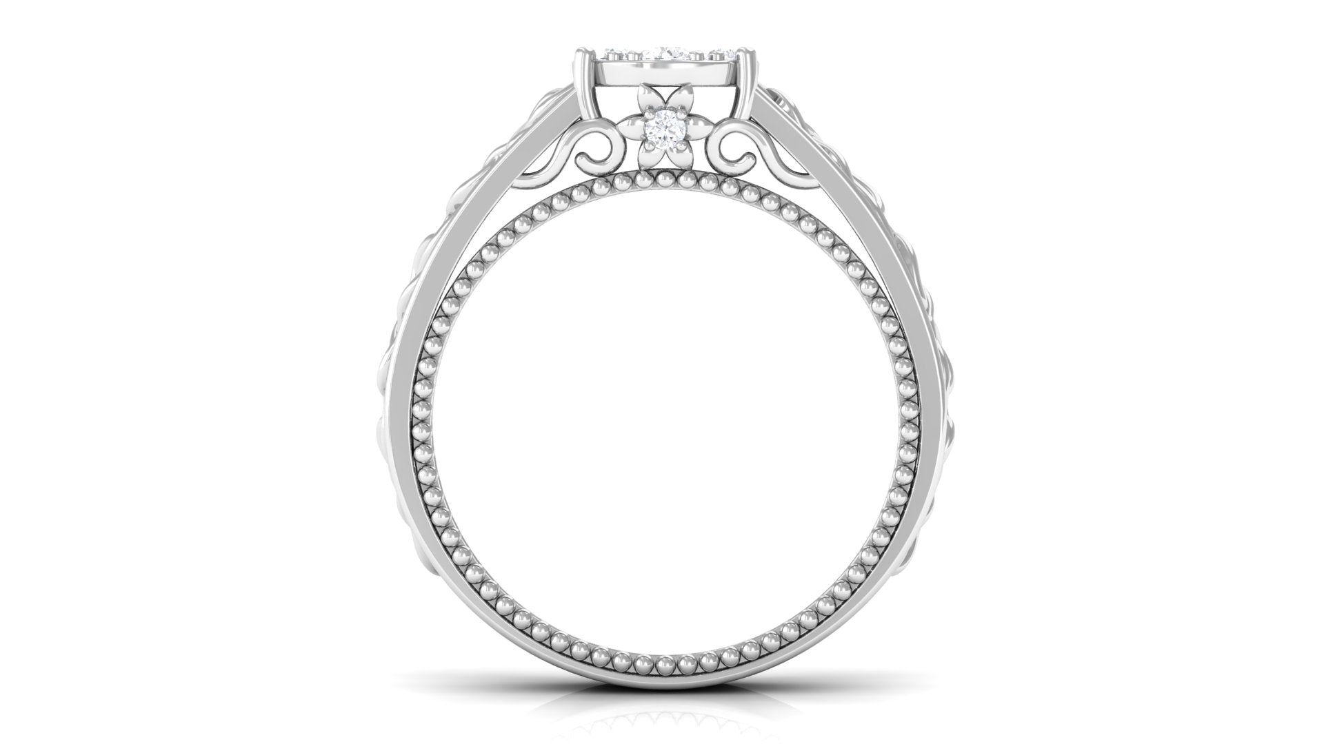 Illusion Real Diamond Celtic Knot Band Ring for Women