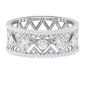 Vintage Inspired Diamond Wide Wedding Band for Women