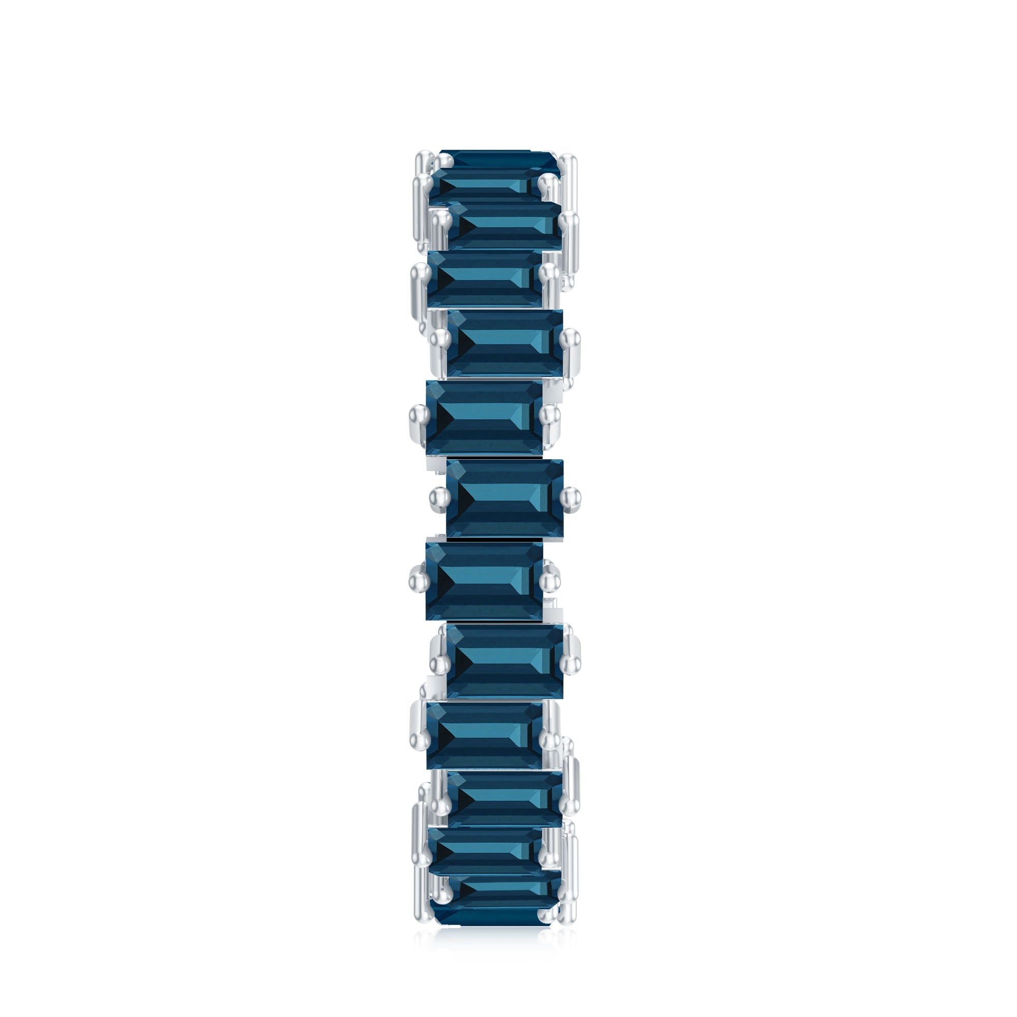 Baguette London Blue Topaz Zig Zag Wedding Ring