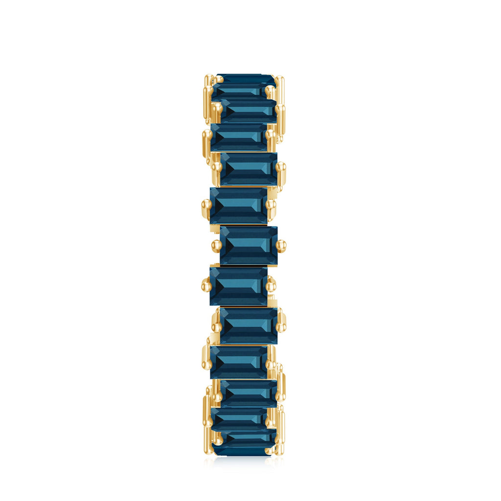 Baguette London Blue Topaz Zig Zag Wedding Ring