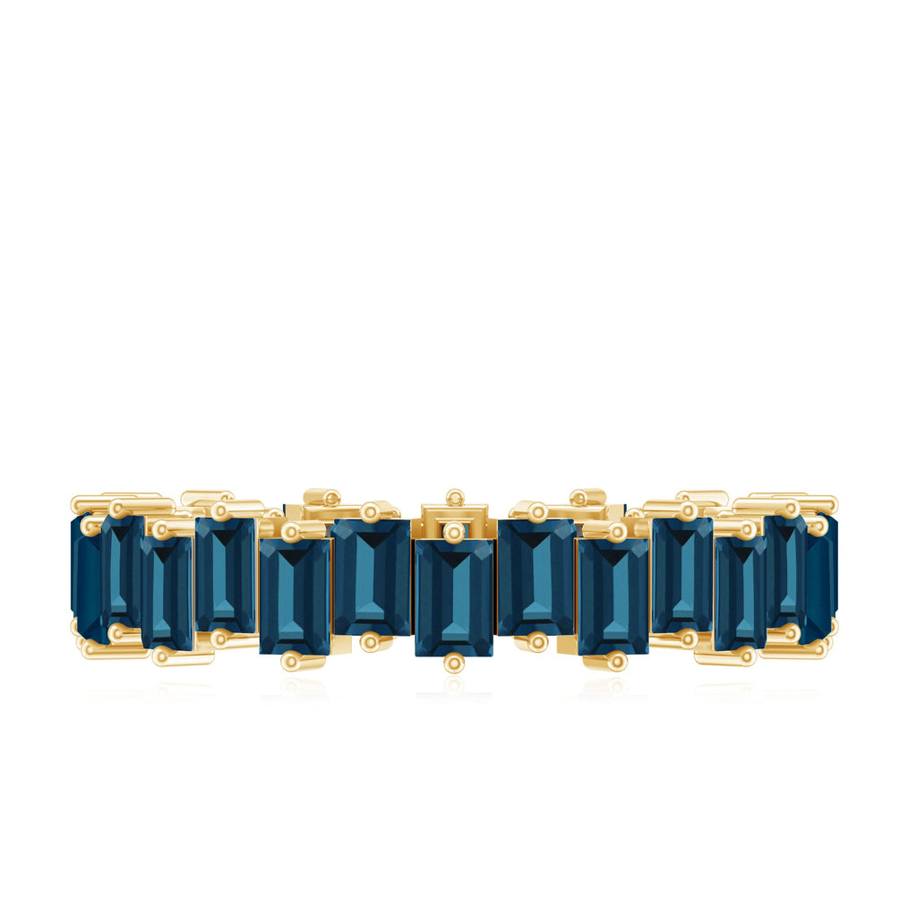 Baguette London Blue Topaz Zig Zag Wedding Ring