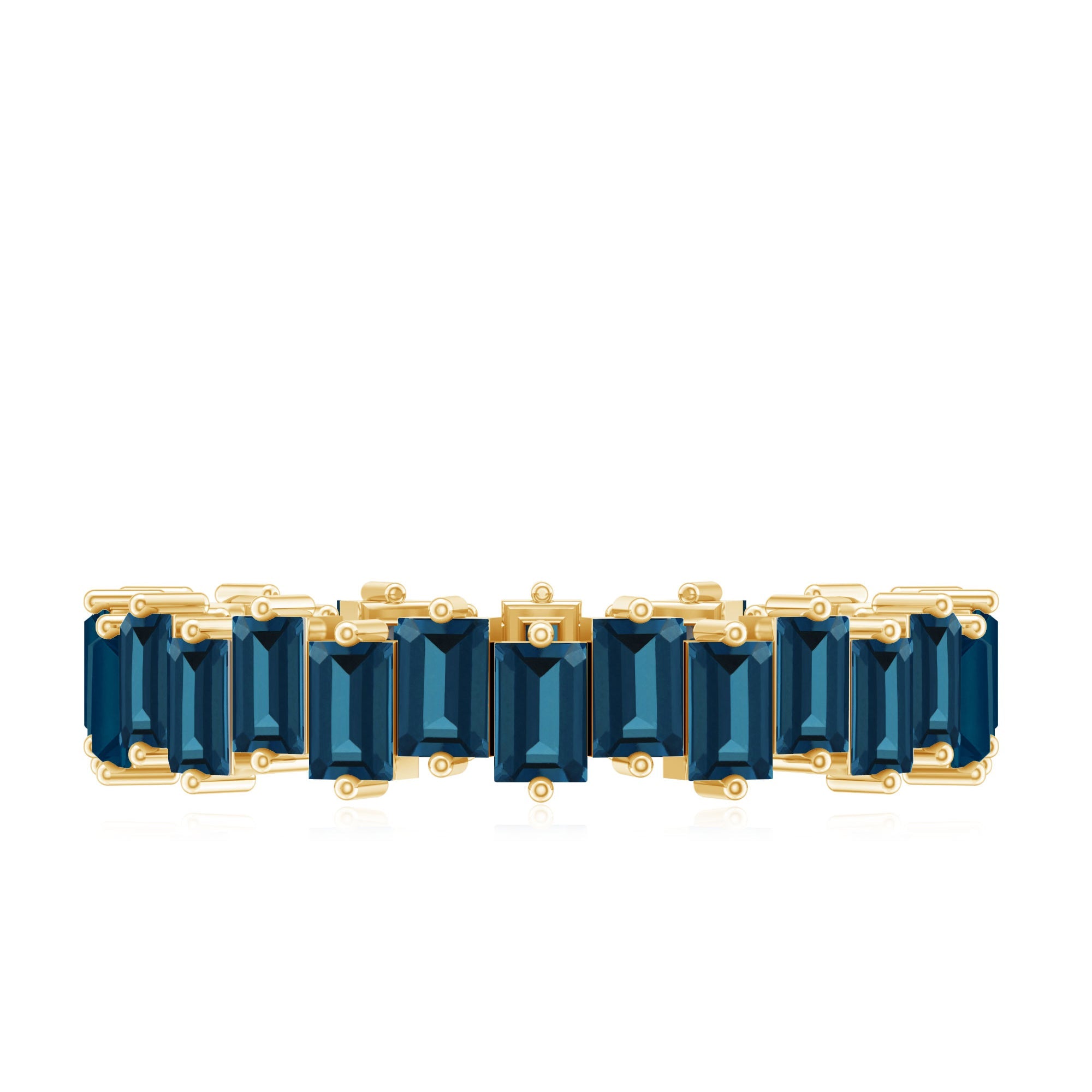 Baguette London Blue Topaz Zig Zag Wedding Ring