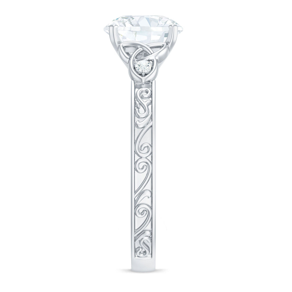 Moissanite Celtic Engagement Ring – Vintage Round Brilliant Cut Solitaire With Celtic Knot