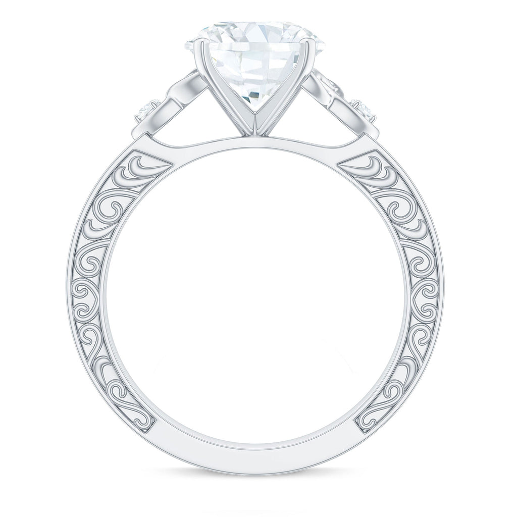 Moissanite Celtic Engagement Ring – Vintage Round Brilliant Cut Solitaire With Celtic Knot