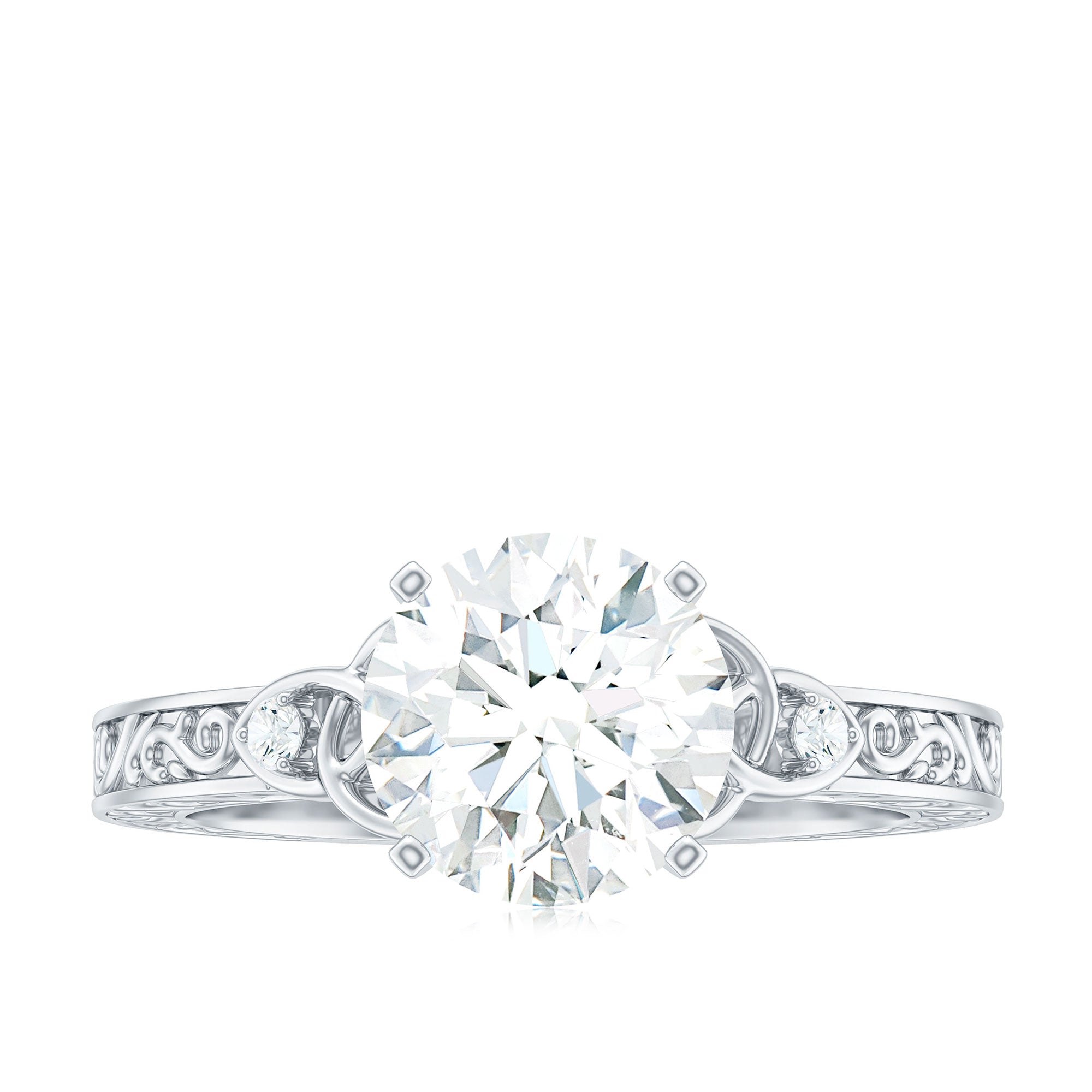 Moissanite Celtic Engagement Ring – Vintage Round Brilliant Cut Solitaire With Celtic Knot