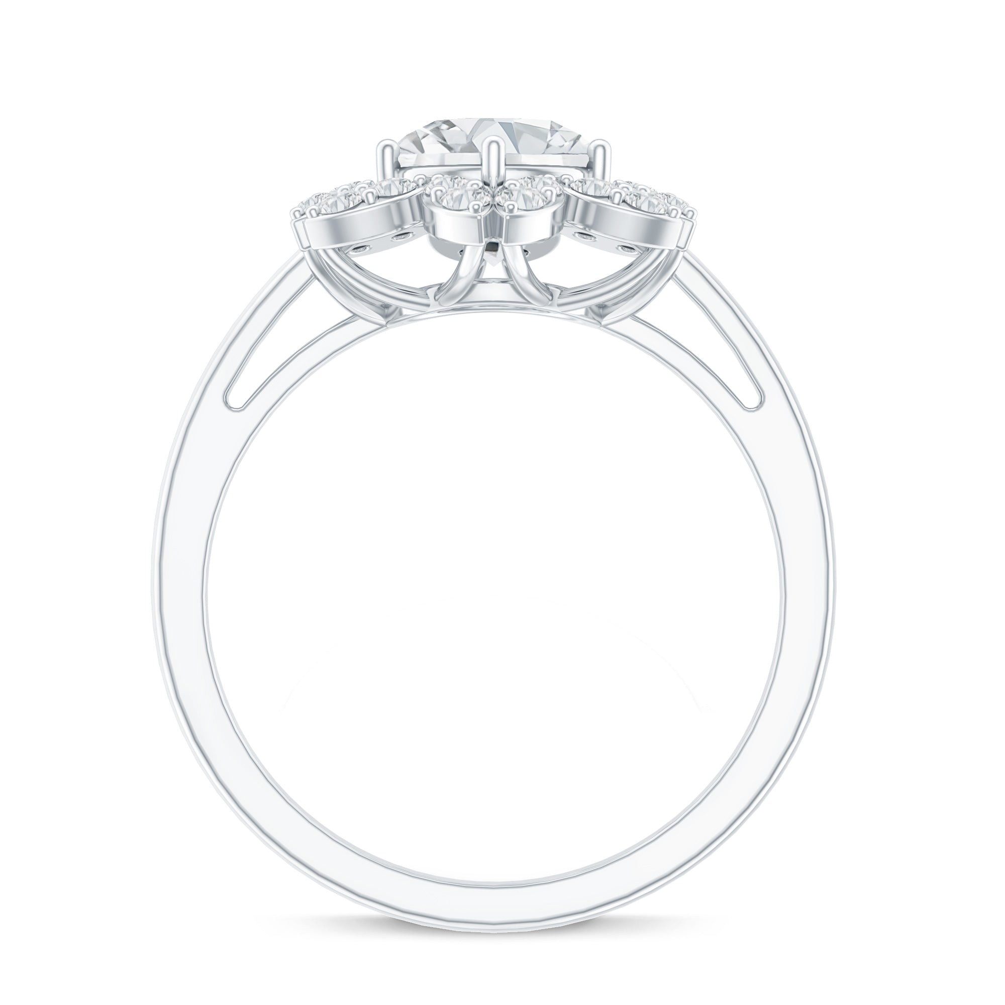Moissanite Flower Halo Ring – Certified Sparkling Engagement Jewelry for Women
