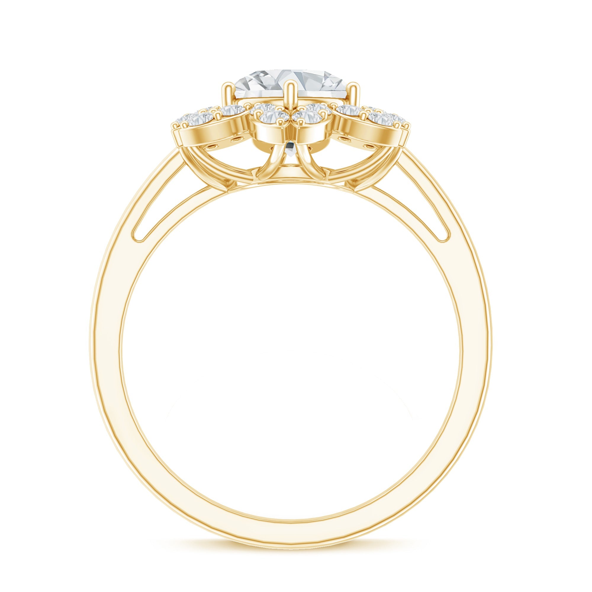 Moissanite Flower Halo Ring – Certified Sparkling Engagement Jewelry for Women