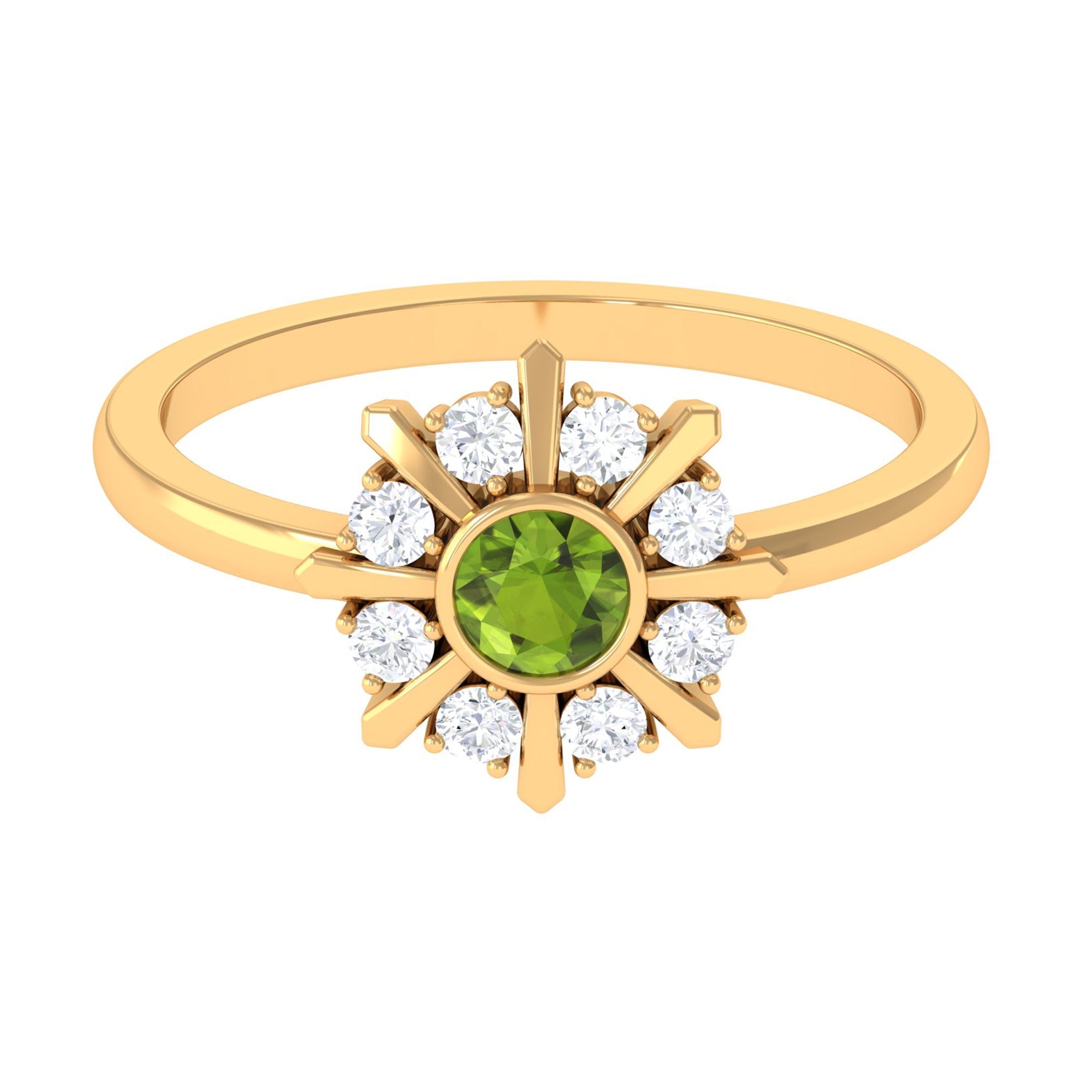 Peridot Statement Ring – 0.5 Carat Natural Green Gemstone Bezel Setting