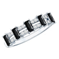 Real Black Spinel and Diamond Wide Band Ring