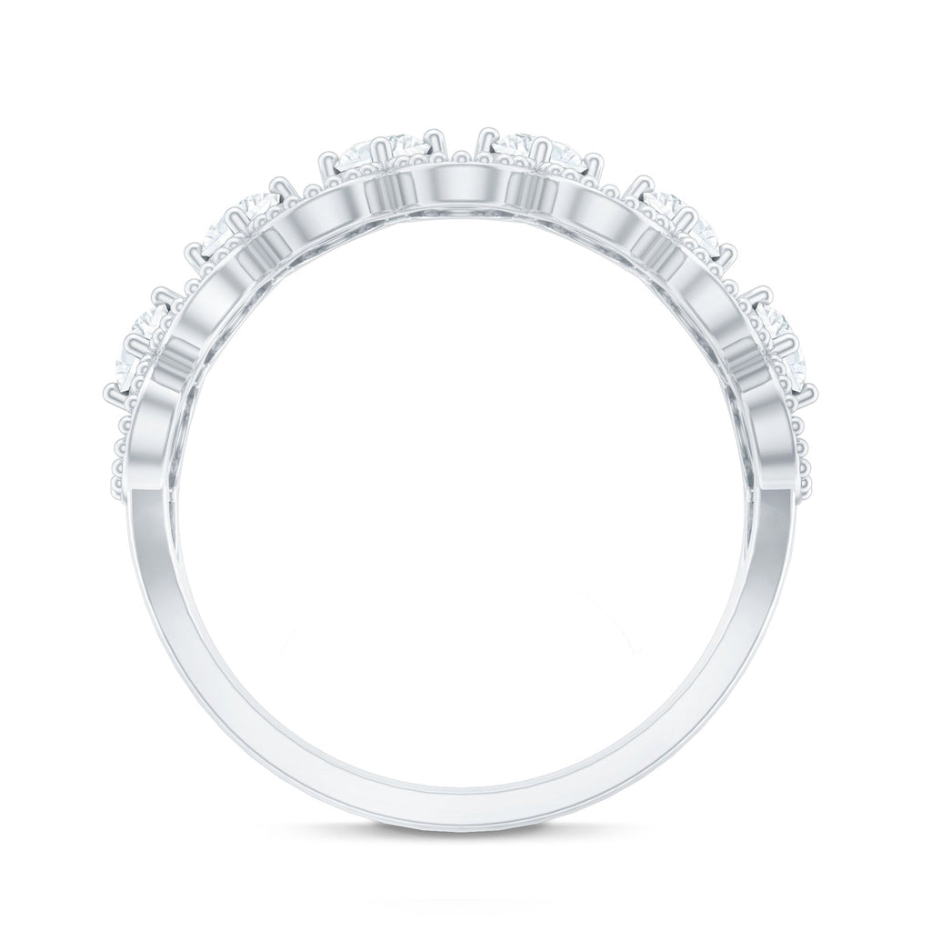 Designer Certified Moissanite Wedding Band for Women