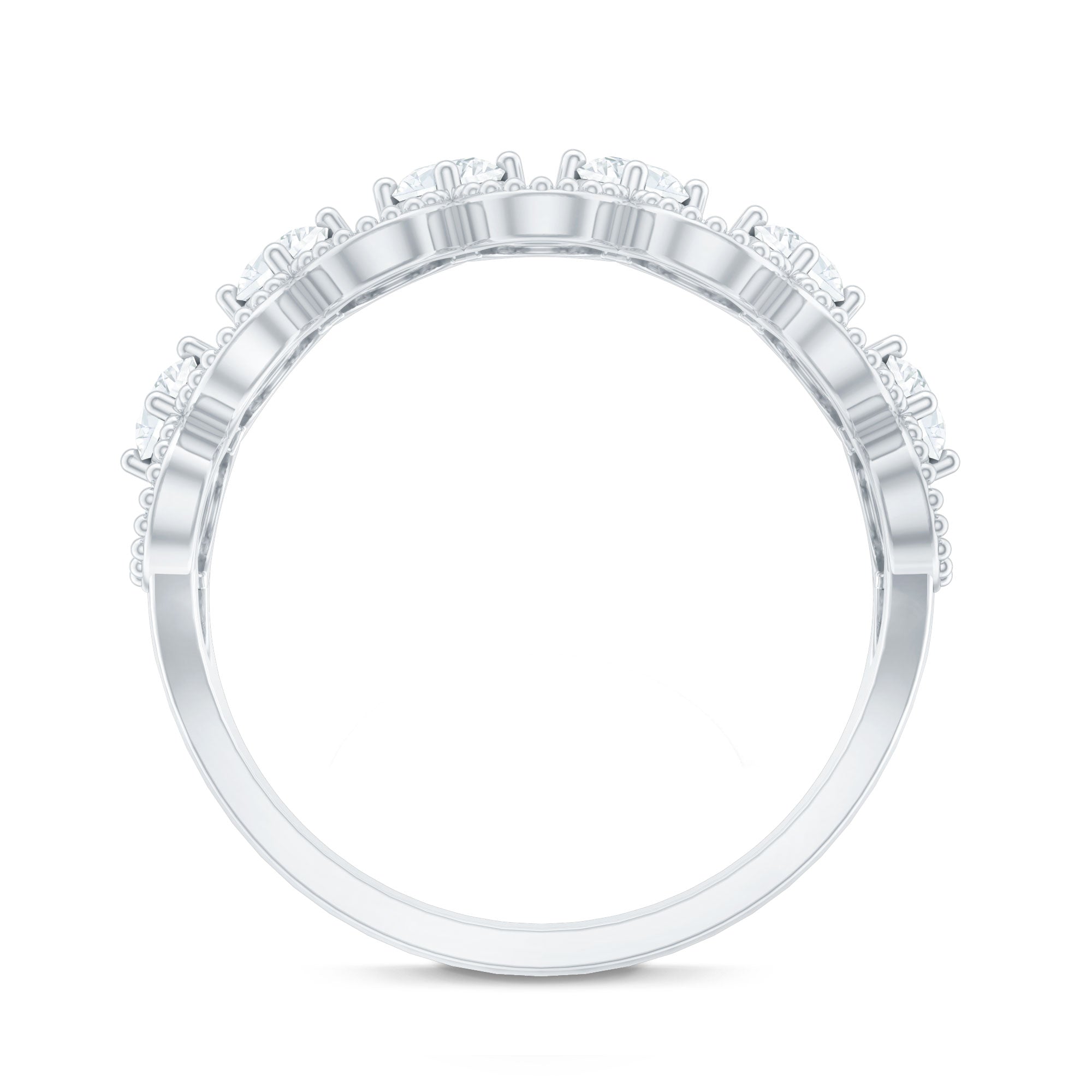 Designer Certified Moissanite Wedding Band for Women