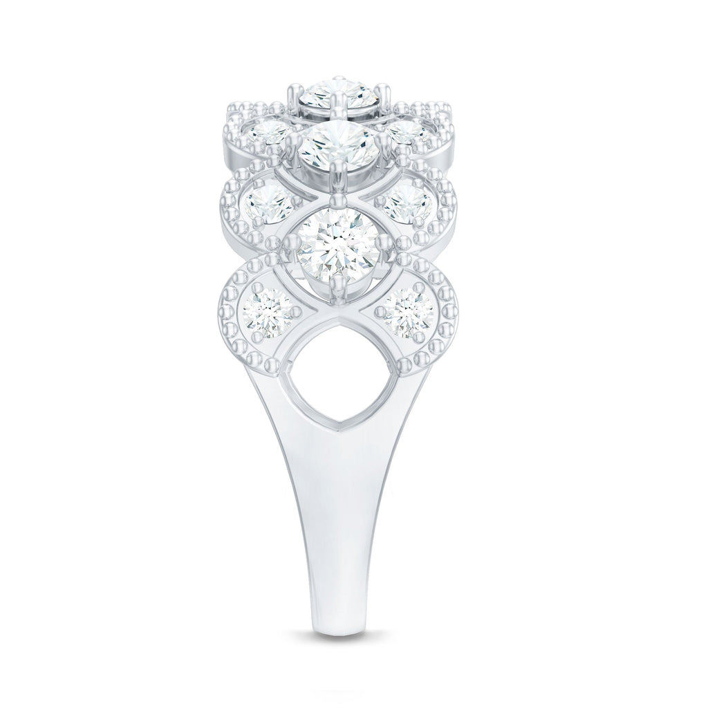 Designer Certified Moissanite Wedding Band for Women