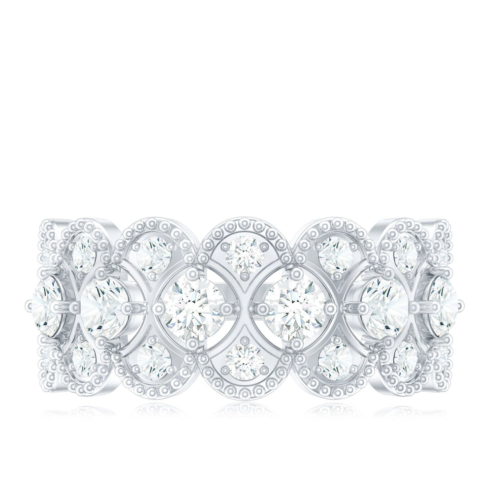 Designer Certified Moissanite Wedding Band for Women