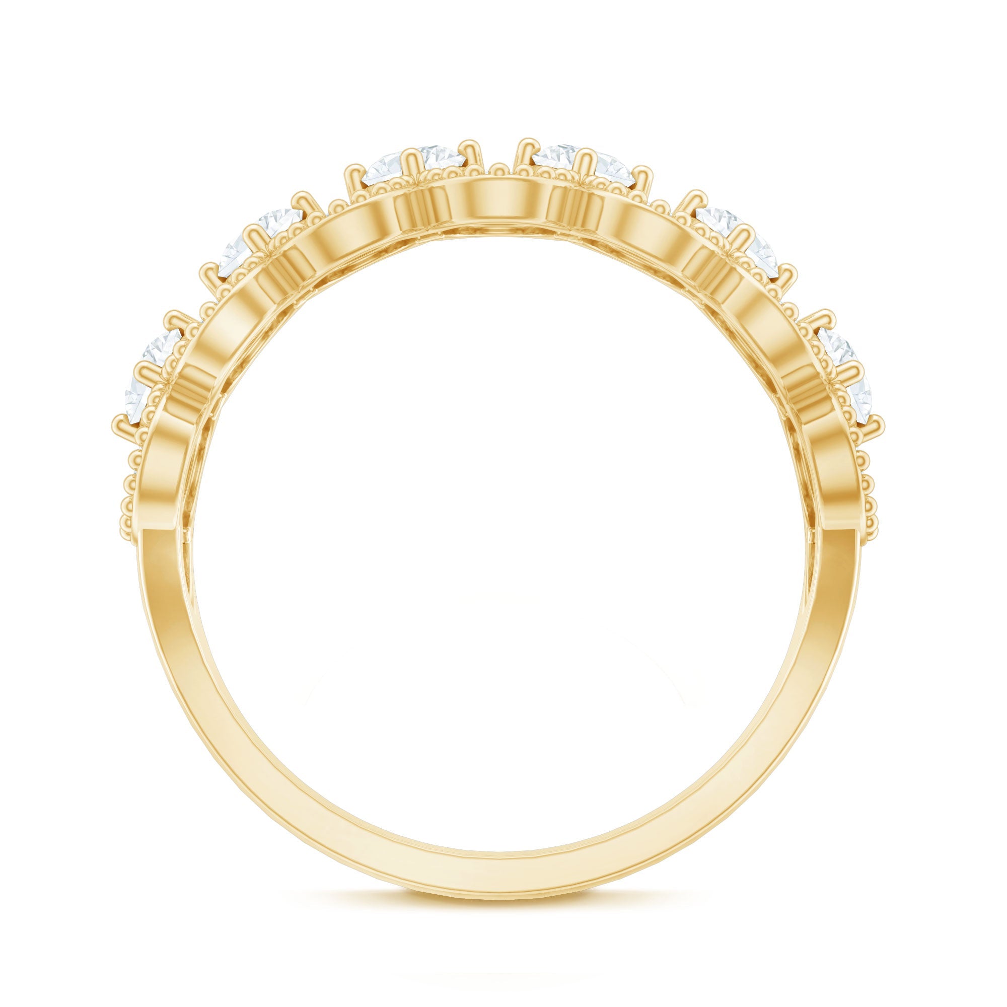 Designer Certified Moissanite Wedding Band for Women