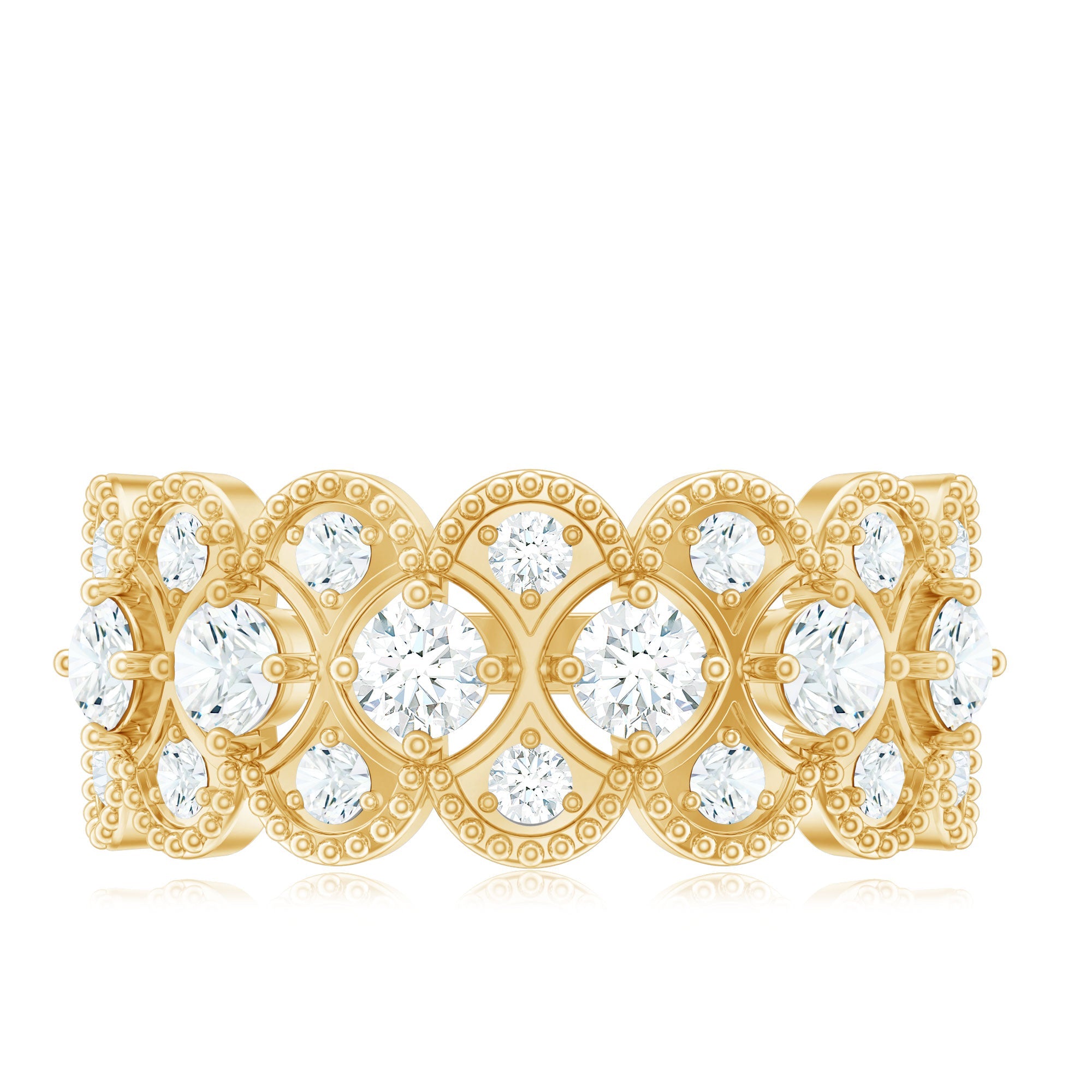 Designer Certified Moissanite Wedding Band for Women