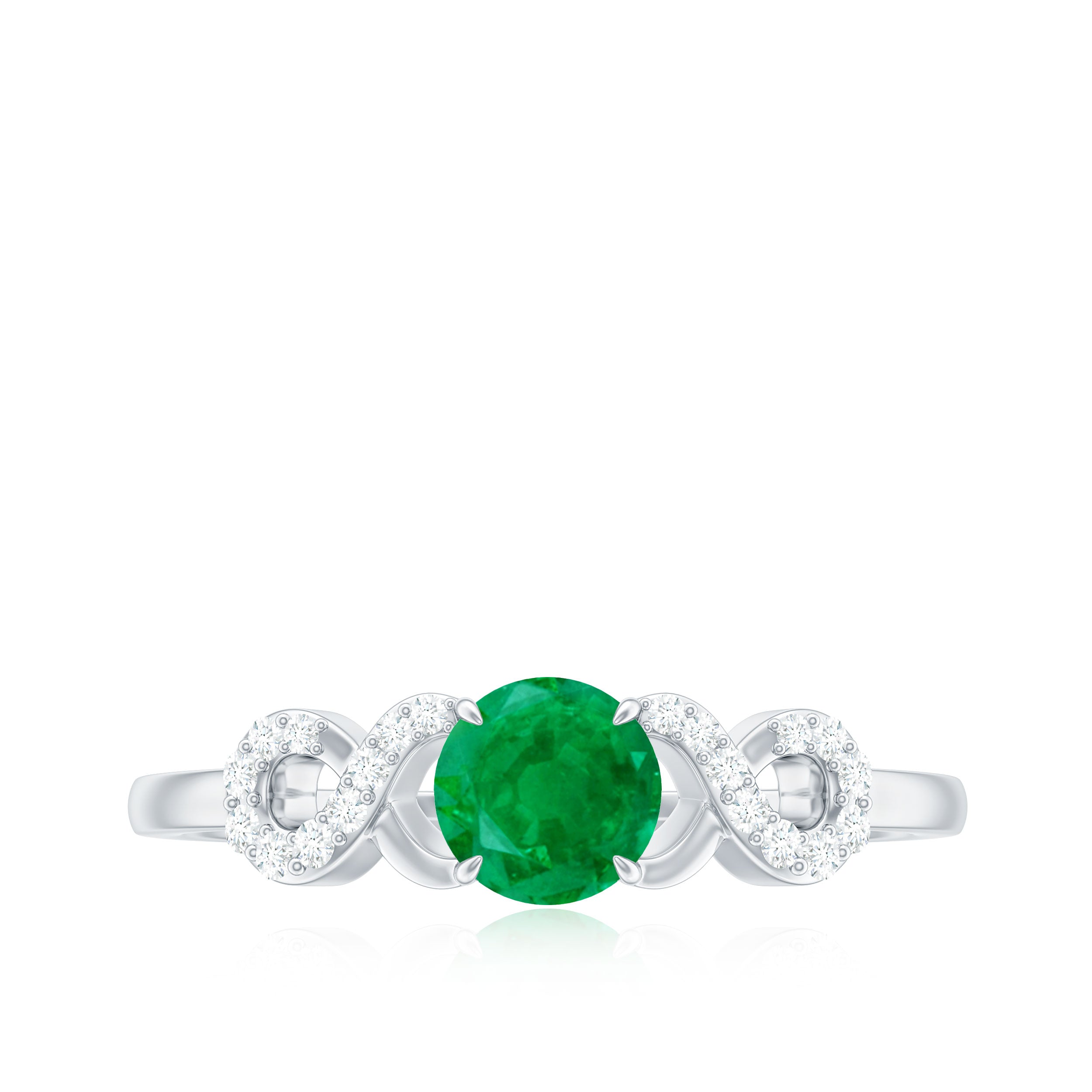 Emerald Diamond Promise Ring – Unique Criss Cross Band With AAA Quality Emerald