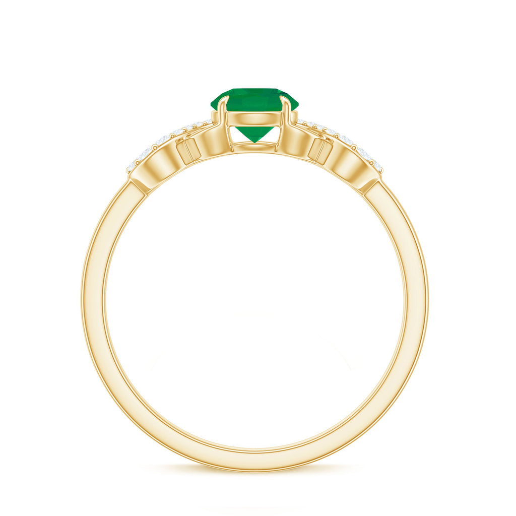 Emerald Diamond Promise Ring – Unique Criss Cross Band With AAA Quality Emerald