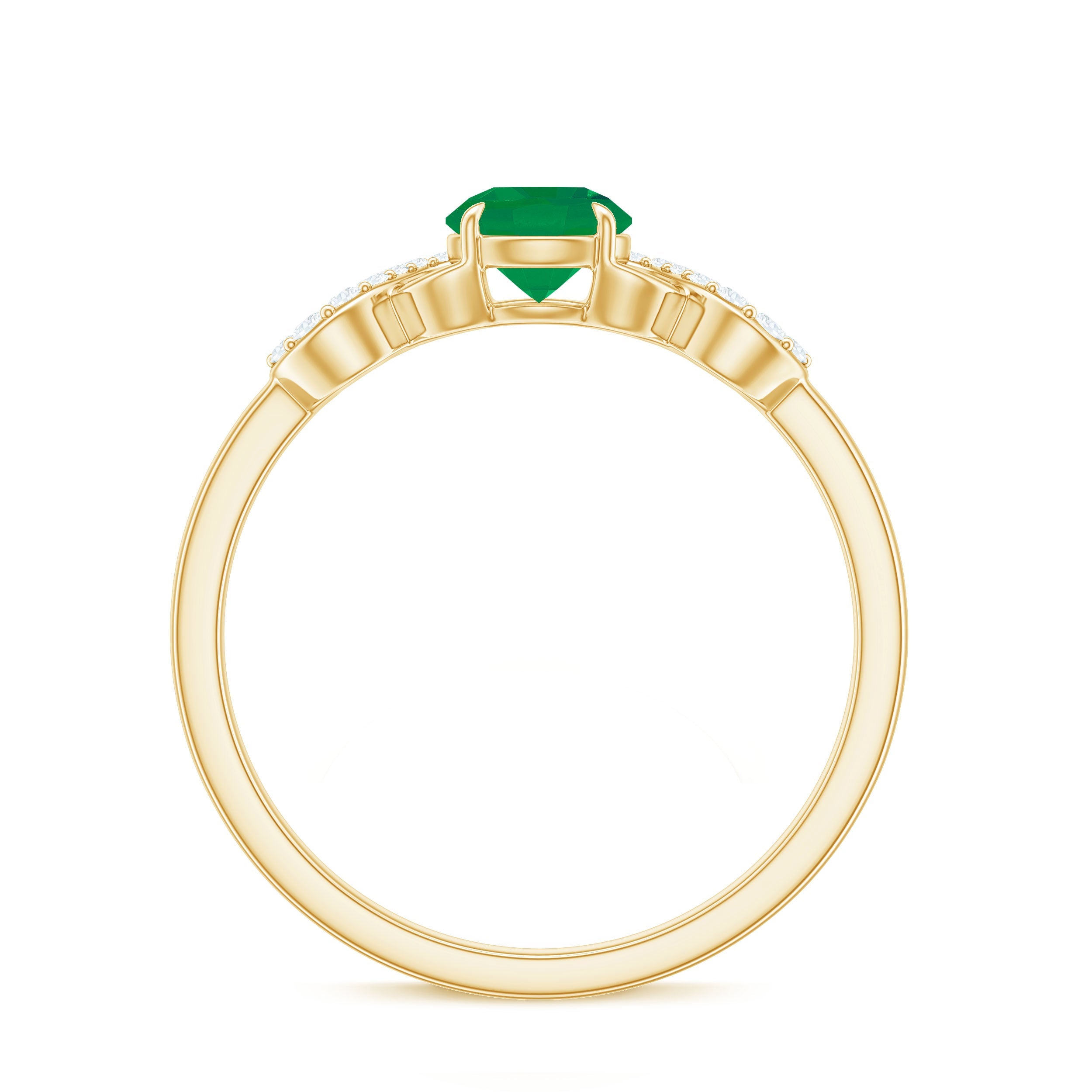 Emerald Diamond Promise Ring – Unique Criss Cross Band With AAA Quality Emerald
