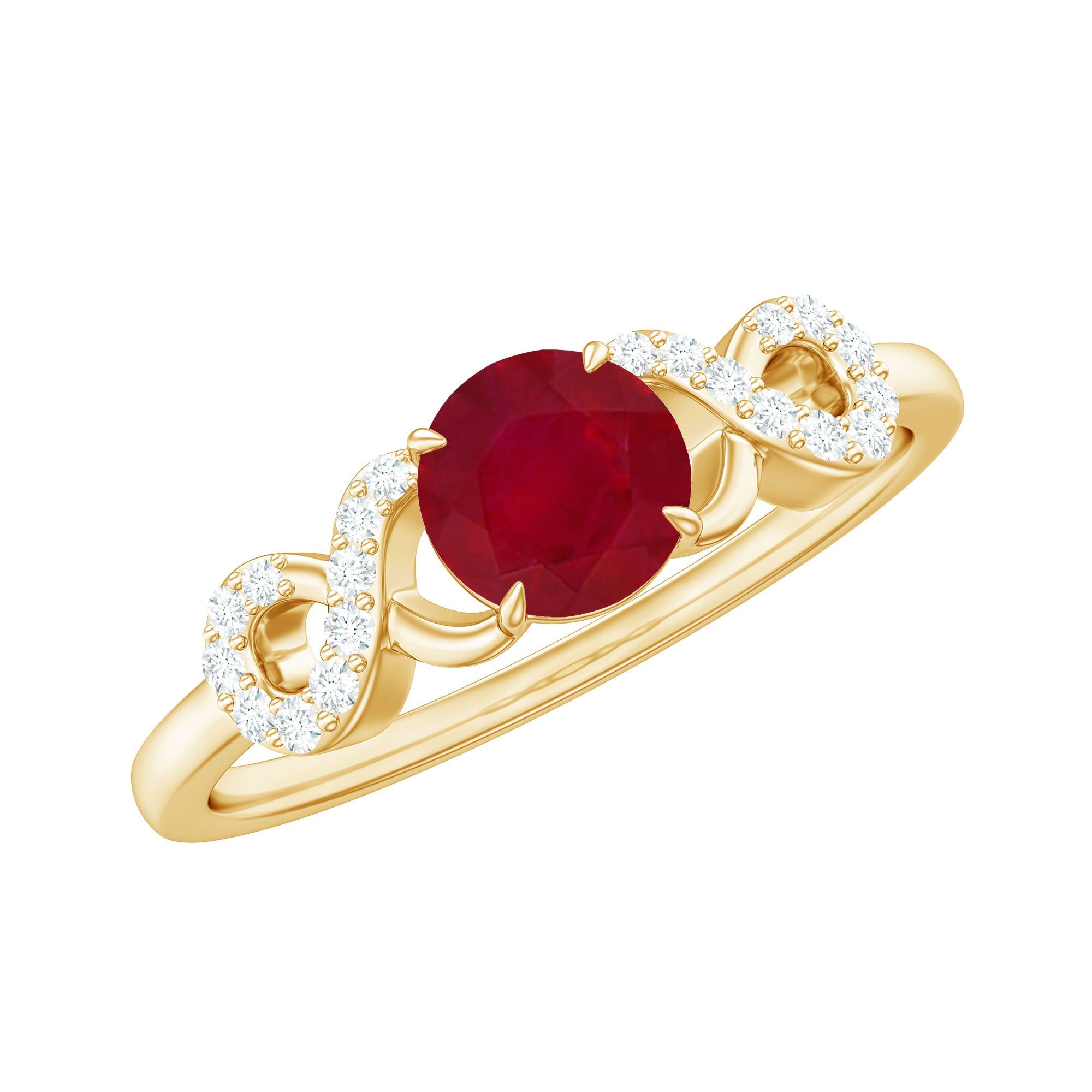Criss Cross Promise Ring - Ruby Diamond Claw Set | Symbolic Commitment Band