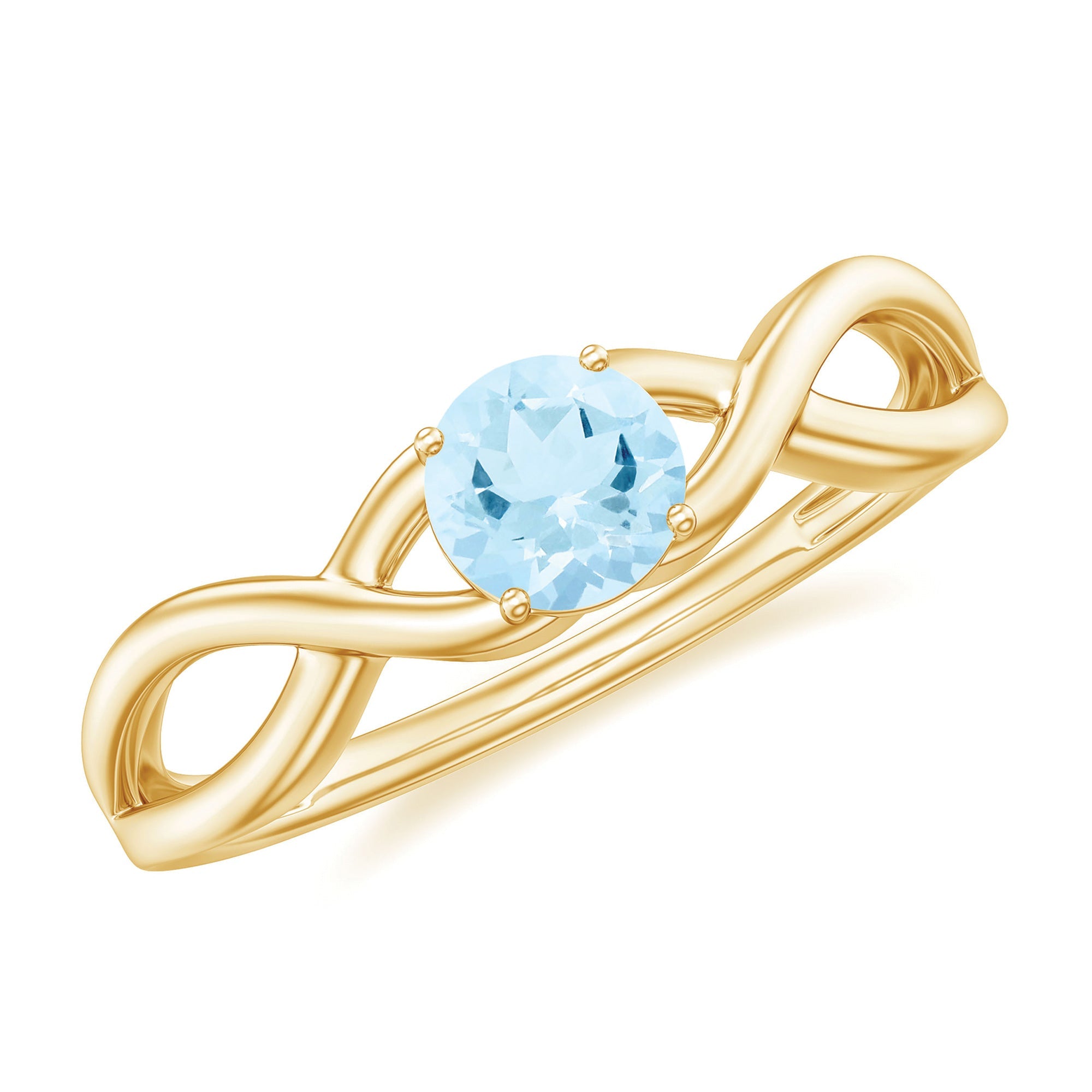 Aquamarine Promise Ring – Solitaire Infinity Band With AAA Quality Stone