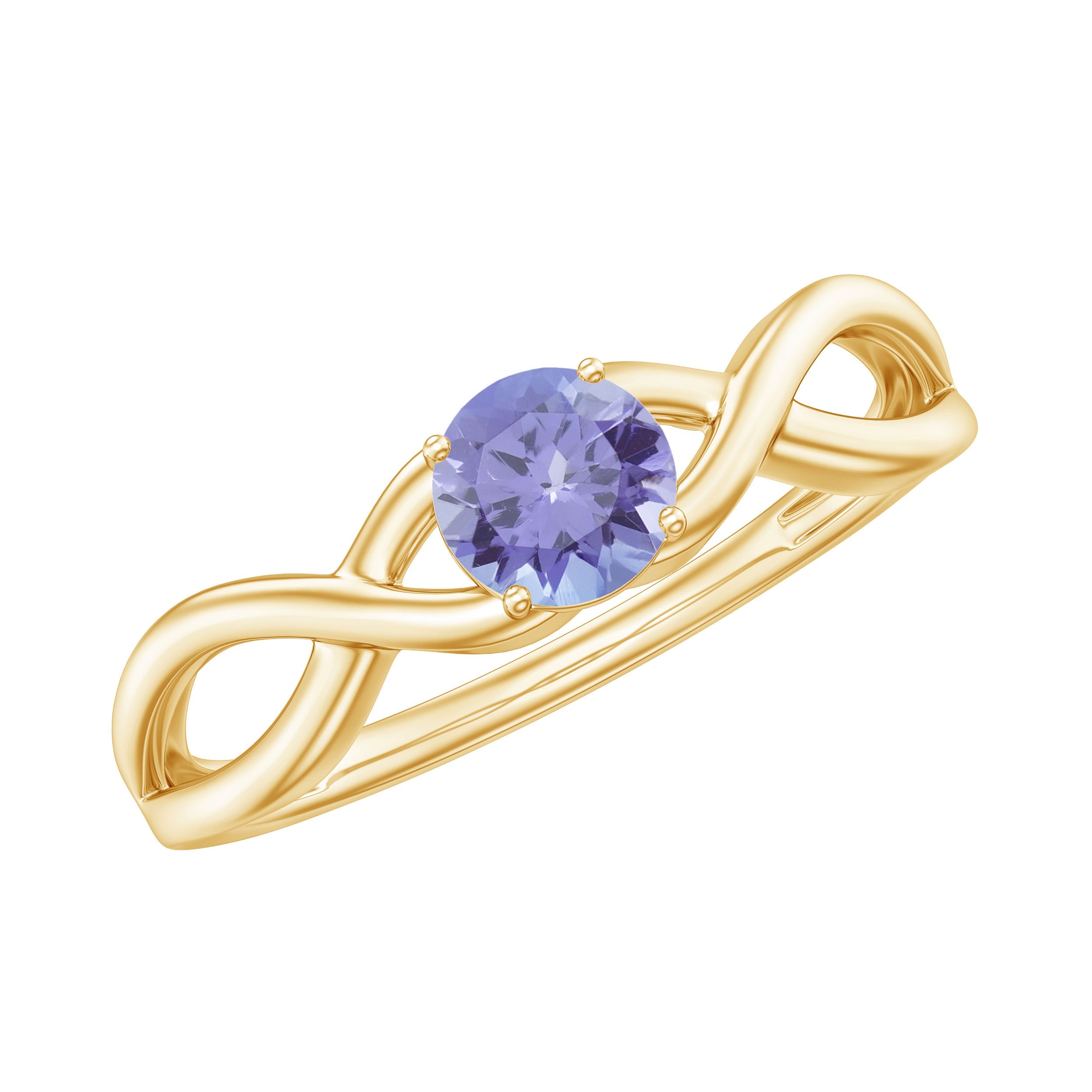 Tanzanite Promise Ring – AAA Quality Blue Gemstone with Crossover Shank Design
