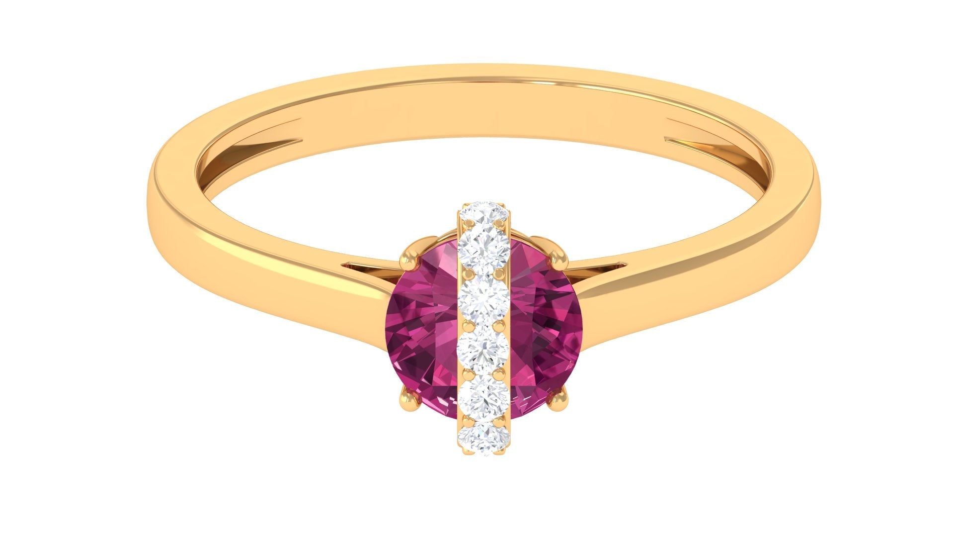 Pink Tourmaline Engagement Ring – Designer Diamond Wedding Band with AAA Quality Tourmaline
