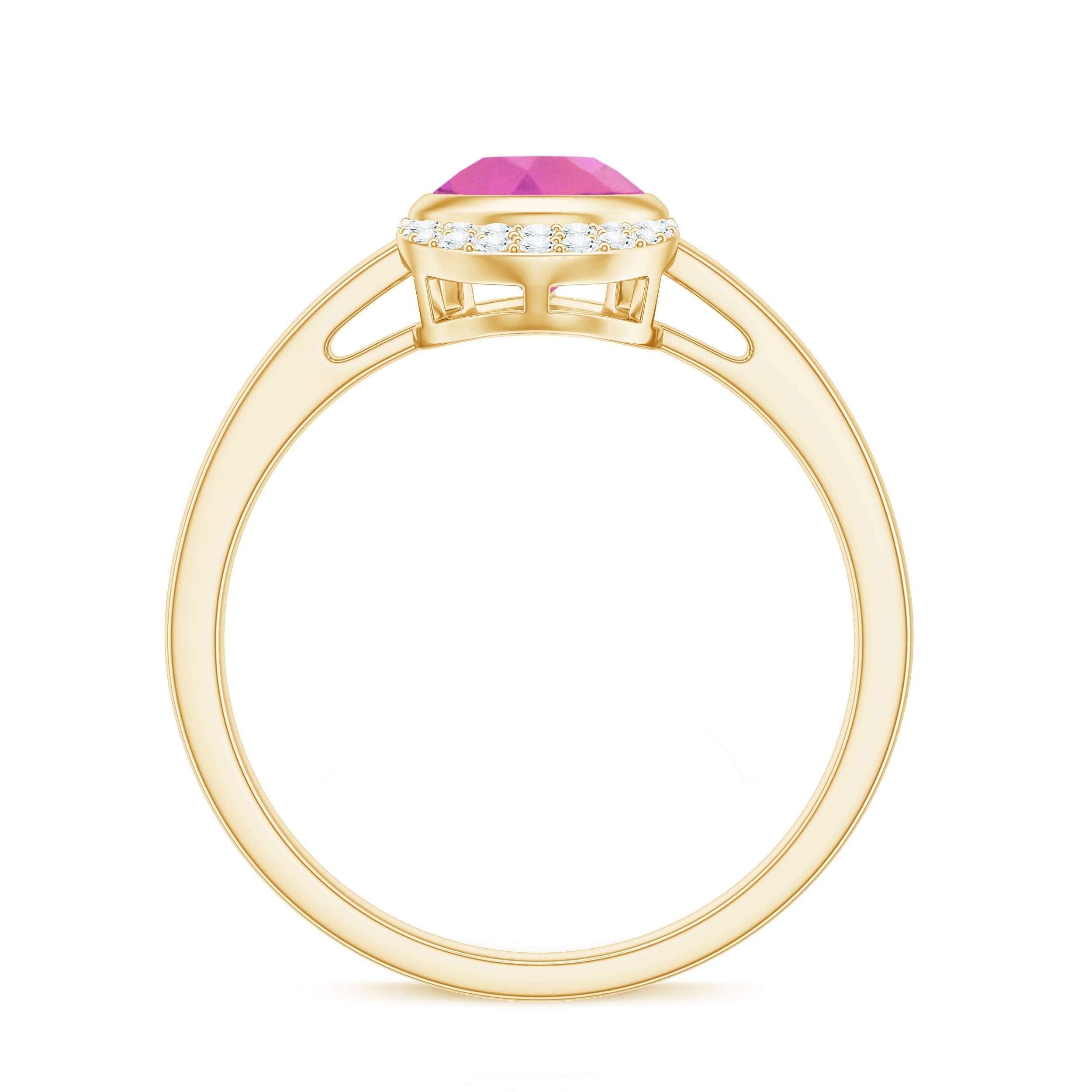 Pink Tourmaline Engagement Ring – Classic Teardrop Pear Shape with Diamond Accents