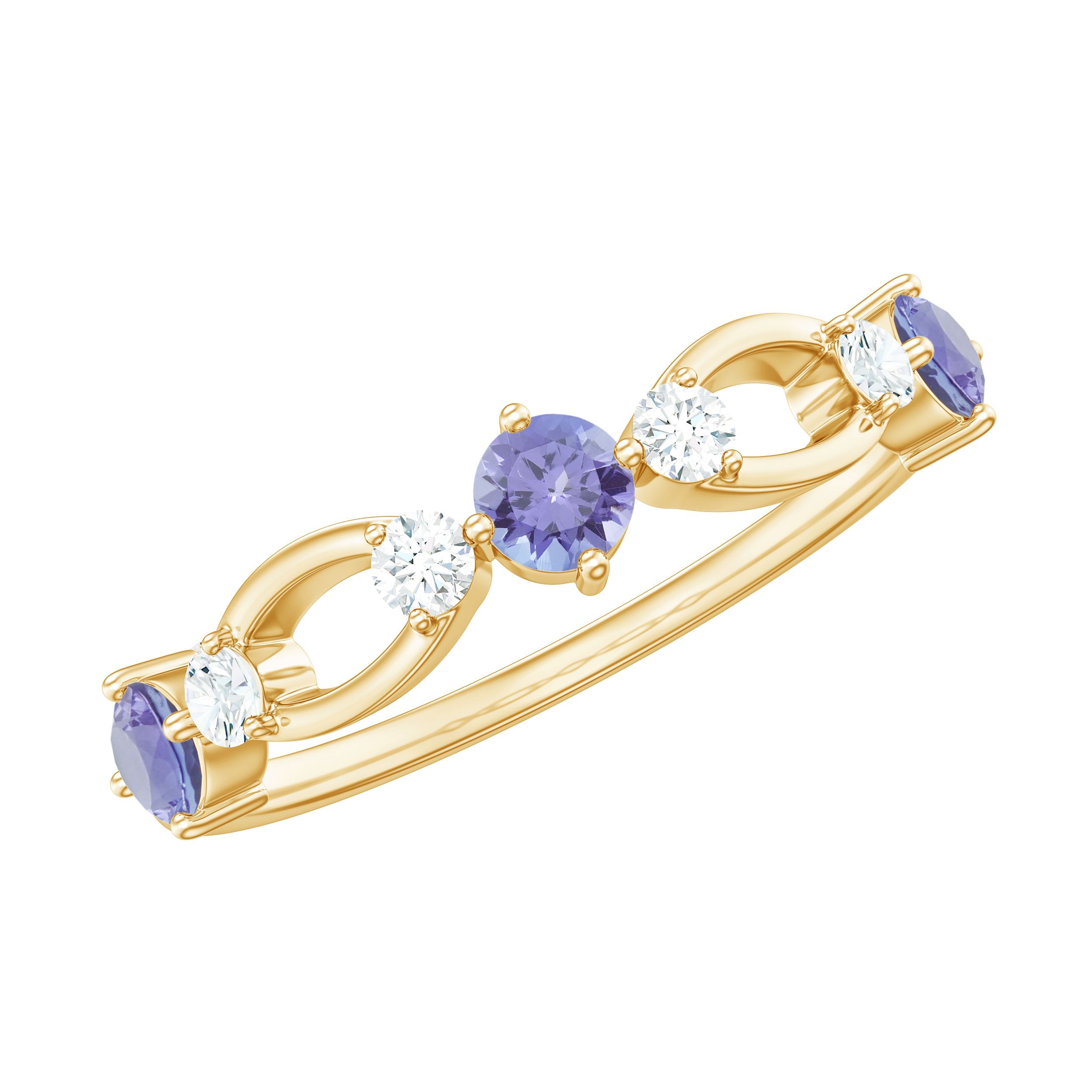 Tanzanite Diamond Ring – Natural Gemstone Promise Ring With Brilliant Cut Diamonds