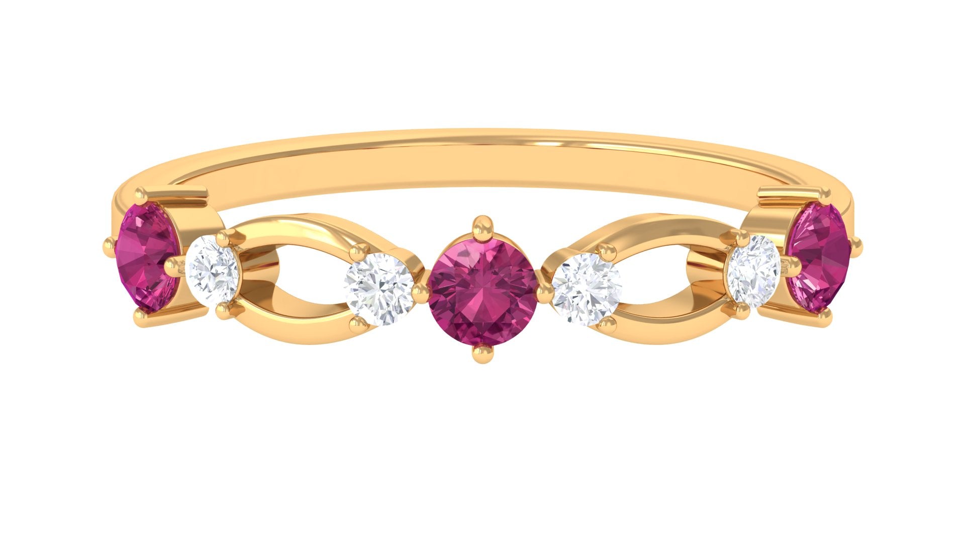 Eternity Anniversary Band – Pink Tourmaline & Diamond Rose Gold Promise Ring