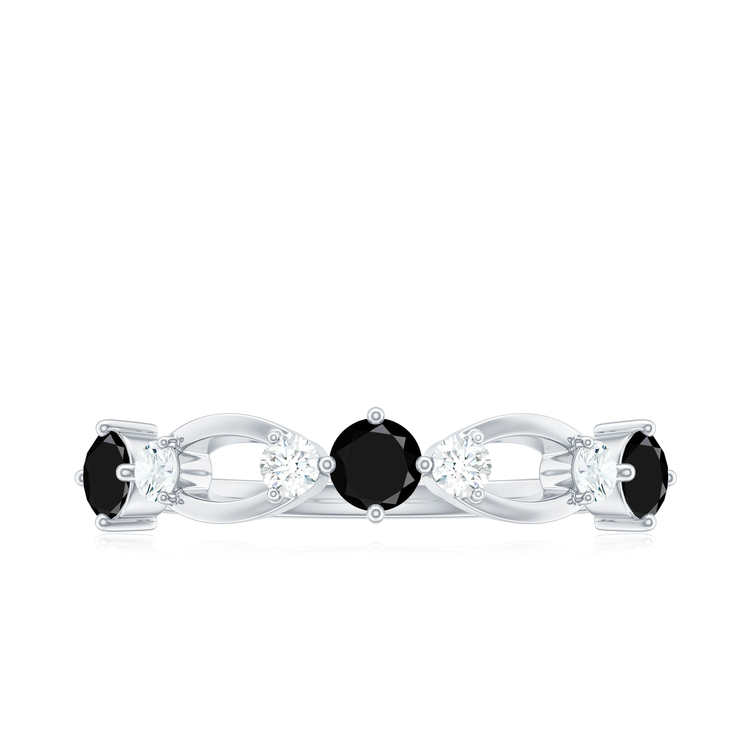 Certified Real Black Spinel Diamond Promise Ring for Her