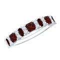 Red Garnet Eternity Ring – Diamond Half Eternity Band in Rose Gold Jewelry