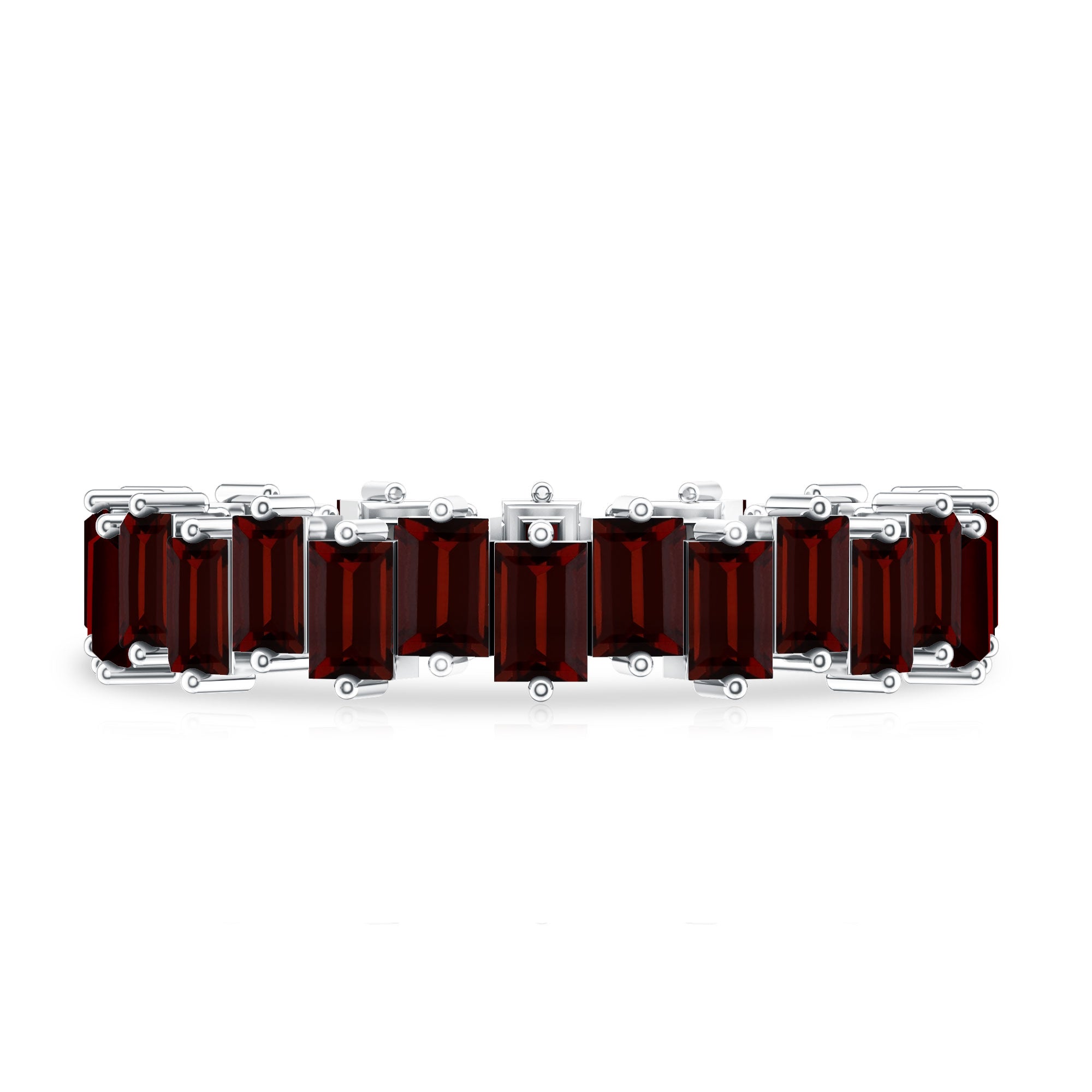 Real Garnet Baguette Eternity Ring with Certificate