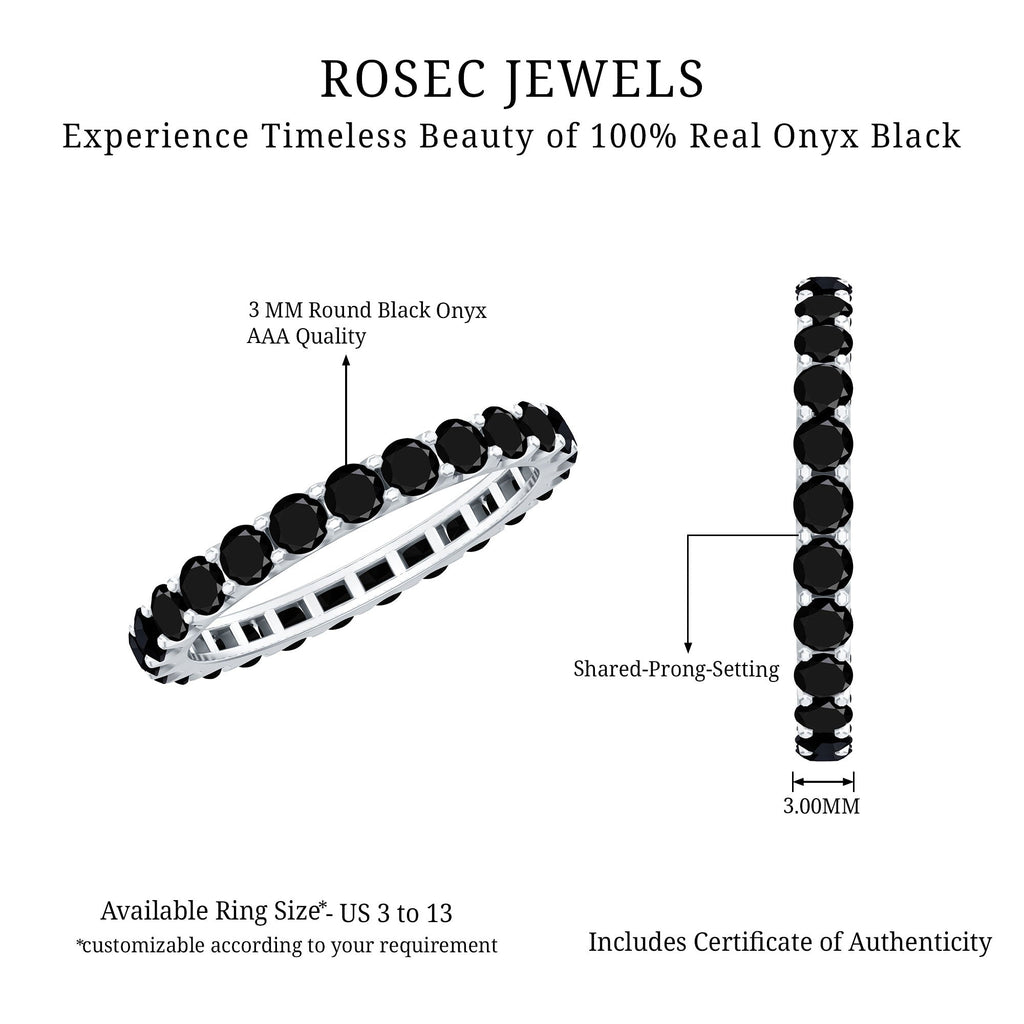 Certified Black Onyx Stackable Wedding Band for Women