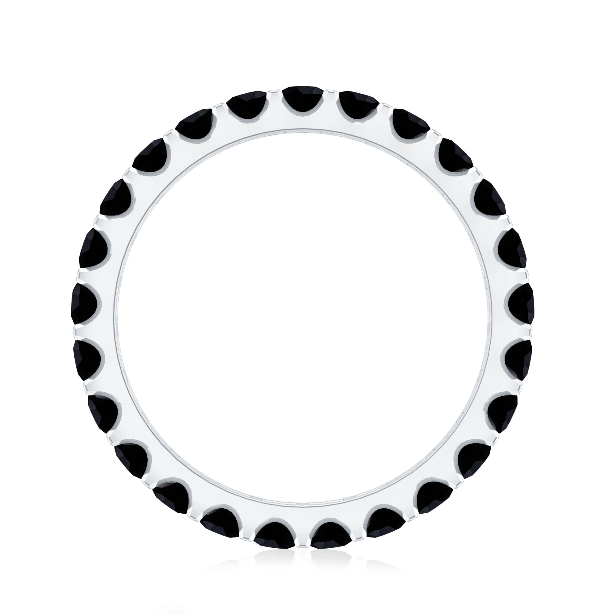 Certified Black Onyx Stackable Wedding Band for Women