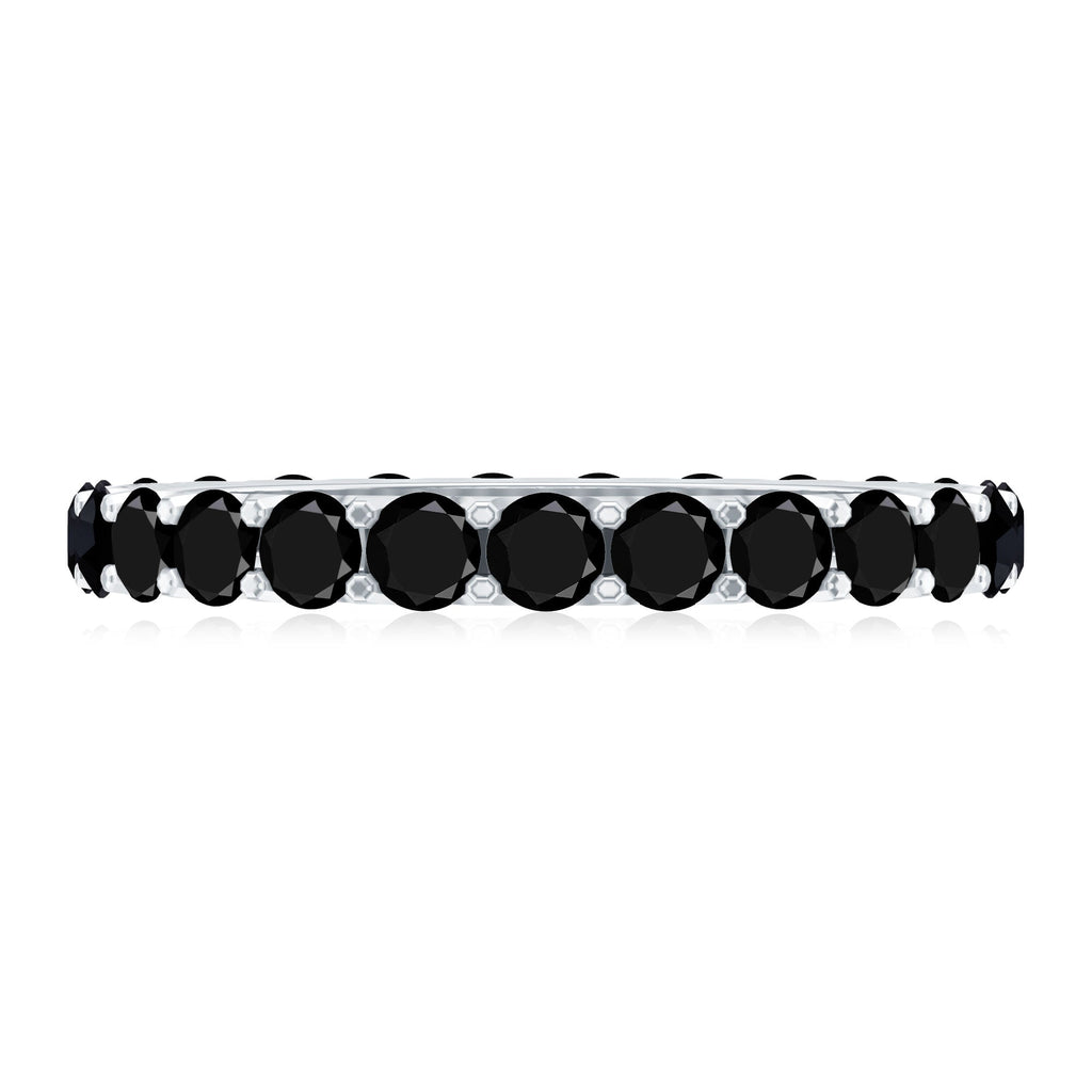 Certified Black Onyx Stackable Wedding Band for Women