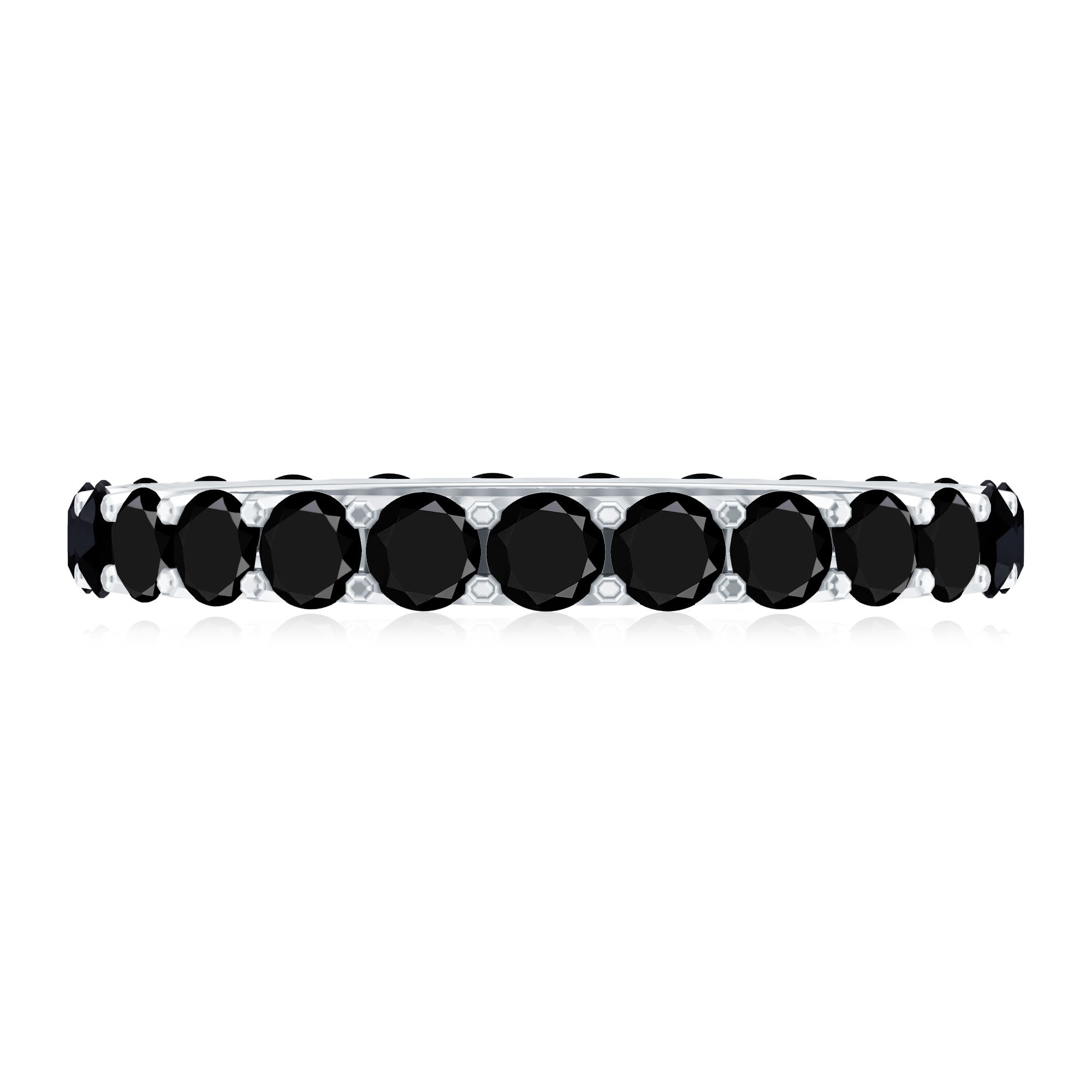 Certified Black Onyx Stackable Wedding Band for Women