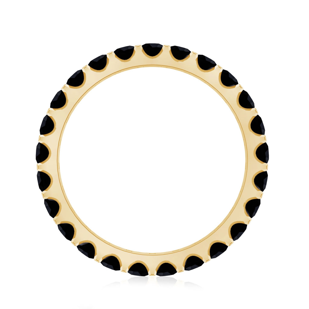 Certified Black Onyx Stackable Wedding Band for Women
