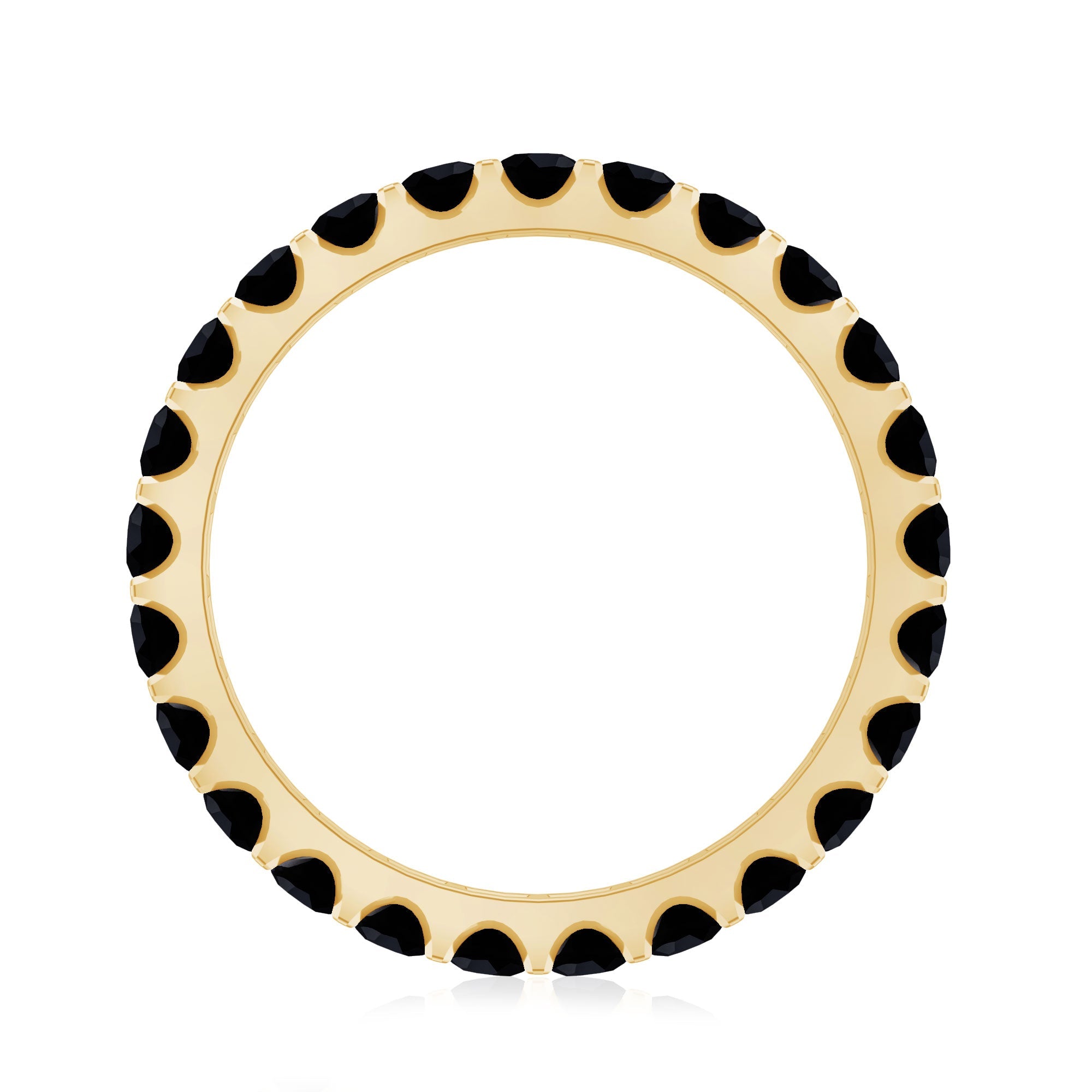 Certified Black Onyx Stackable Wedding Band for Women