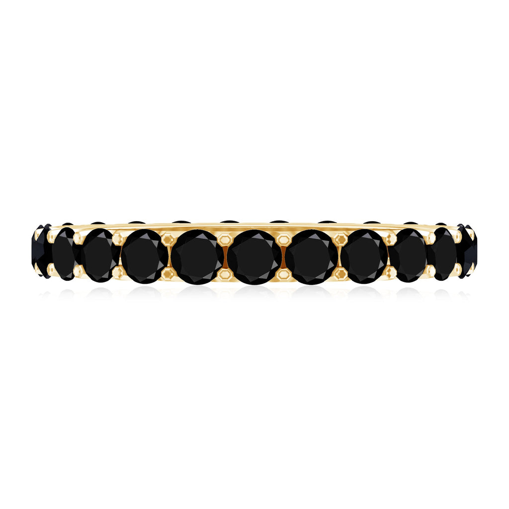 Certified Black Onyx Stackable Wedding Band for Women