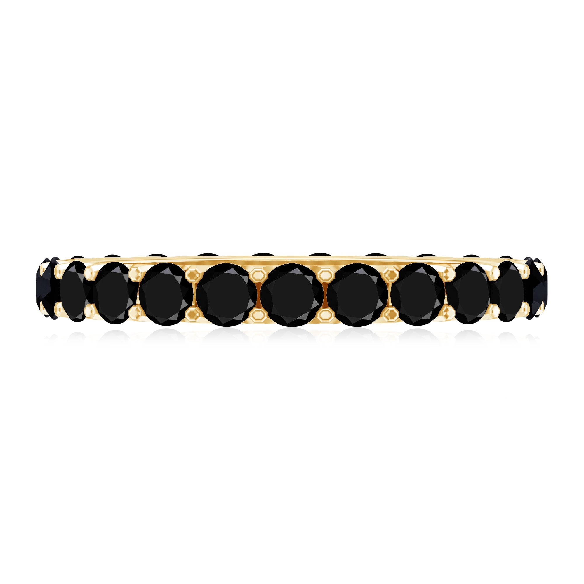 Certified Black Onyx Stackable Wedding Band for Women