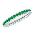 Emerald Eternity Ring – Beaded Bezel Set Full Eternity Band With AAA Quality Emeralds