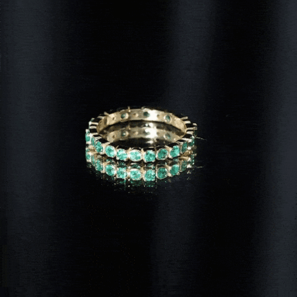 Emerald Eternity Ring – Classic Wedding Band with Continuous Emerald Stones