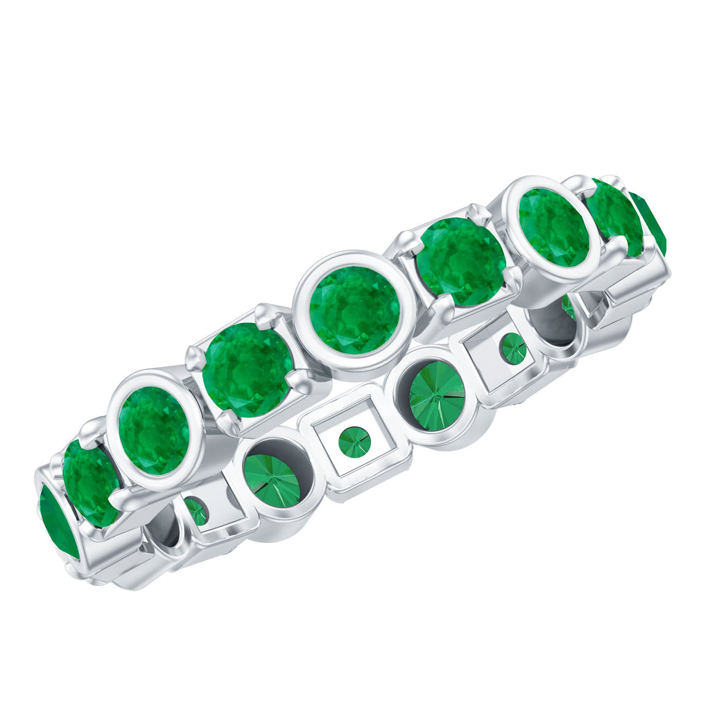Emerald Eternity Ring – Classic Wedding Band with Continuous Emerald Stones