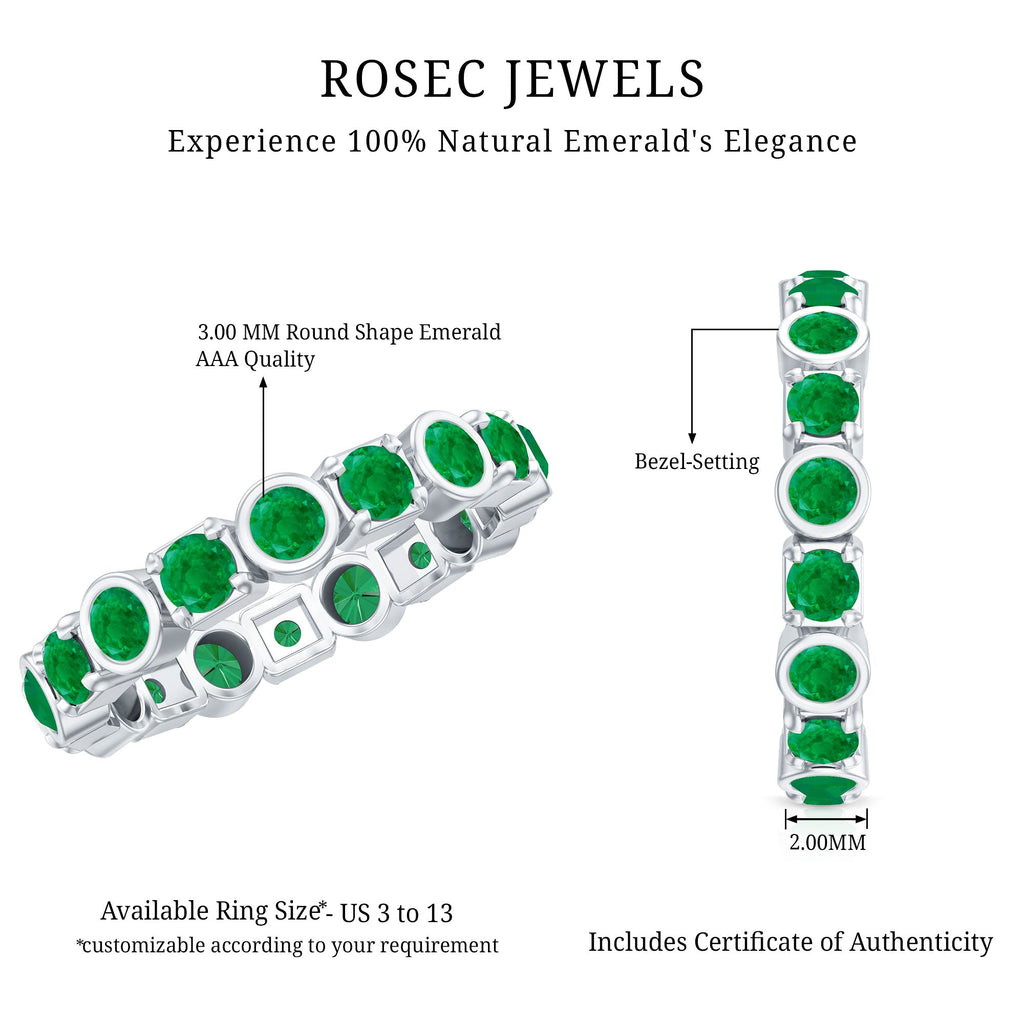 Emerald Eternity Ring – Classic Wedding Band with Continuous Emerald Stones