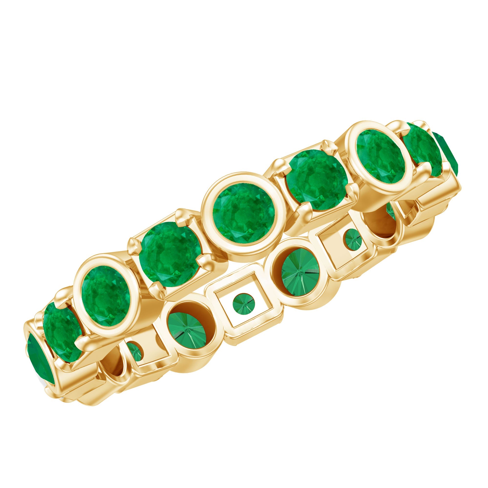 Emerald Eternity Ring – Classic Wedding Band with Continuous Emerald Stones